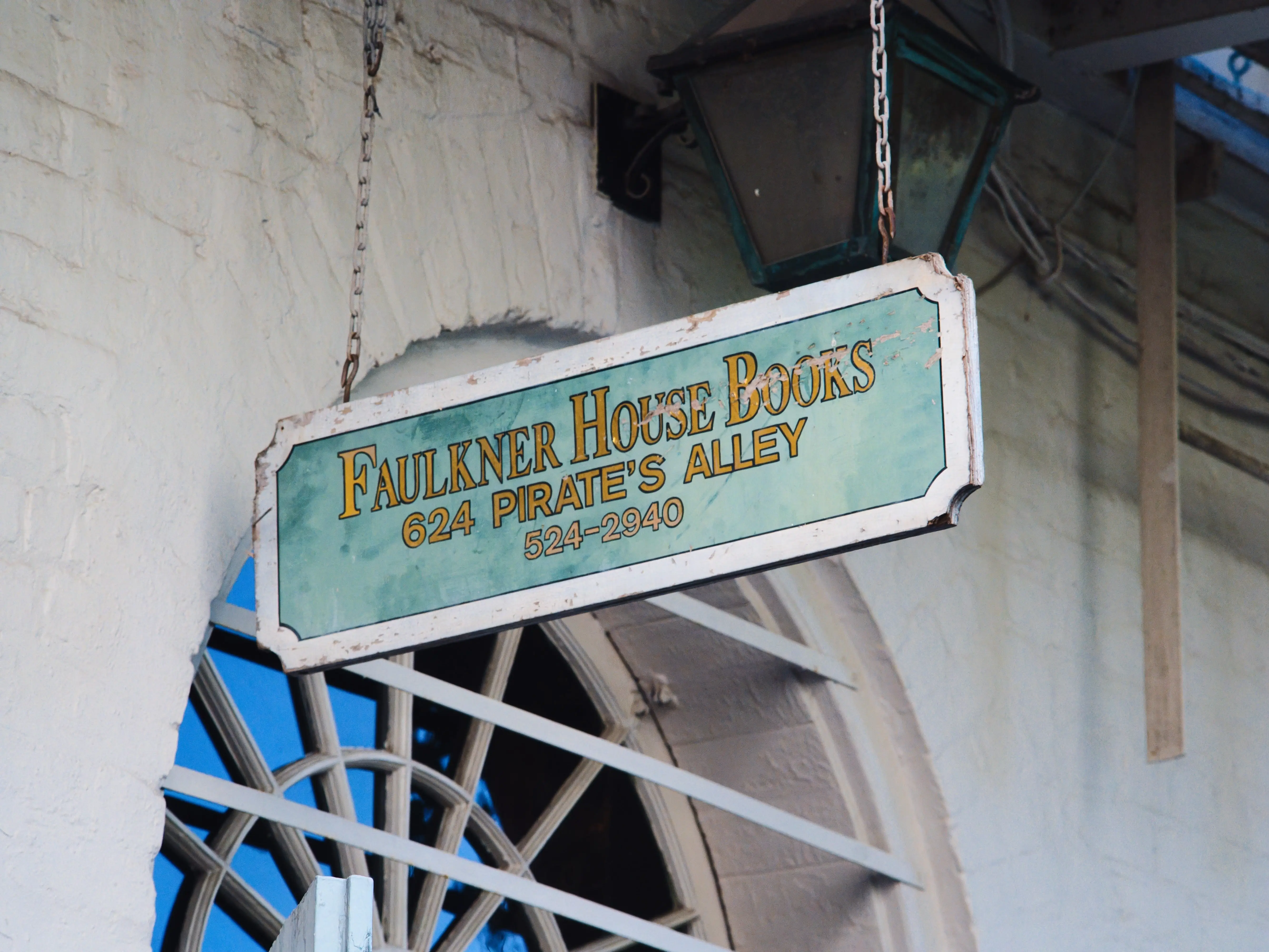 Faulker House Books in New Orleans sign
