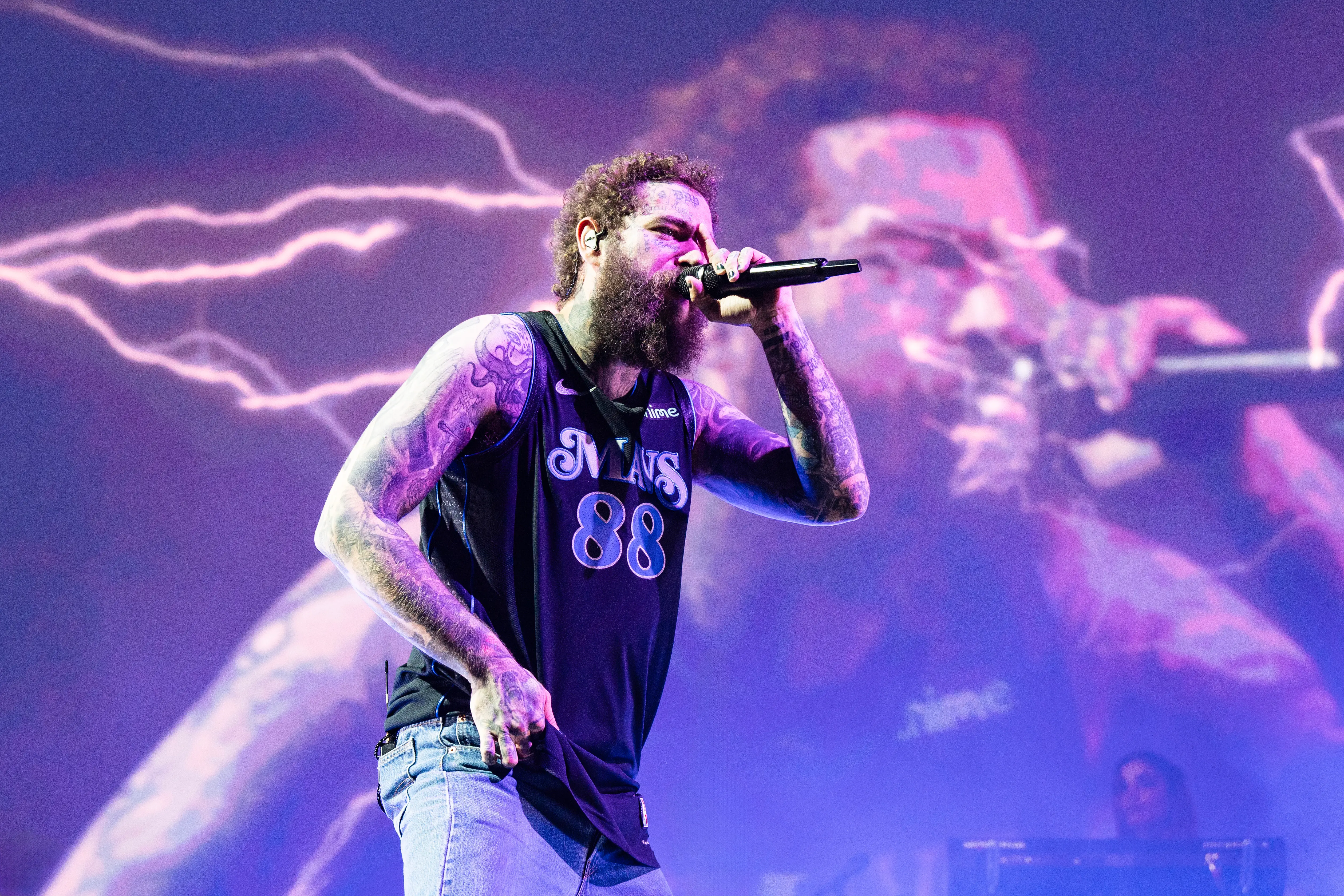 Post Malone performs at the 2024 Bonnaroo Music & Arts Festival.
