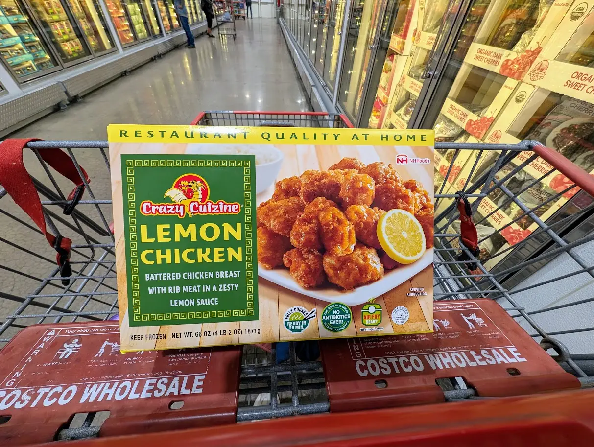 Crazy Cuizine lemon chicken in Costco cart