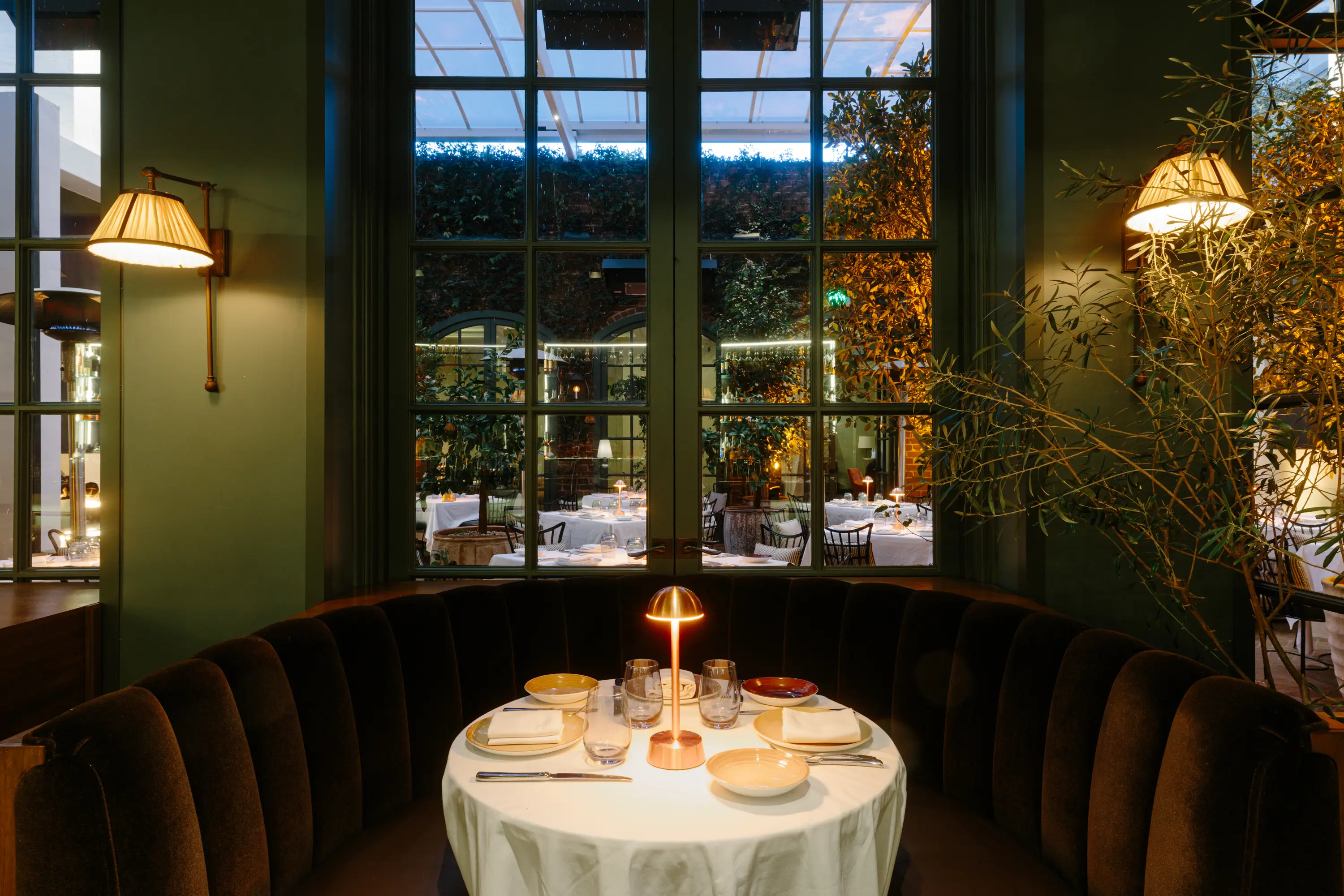 A booth at Spago