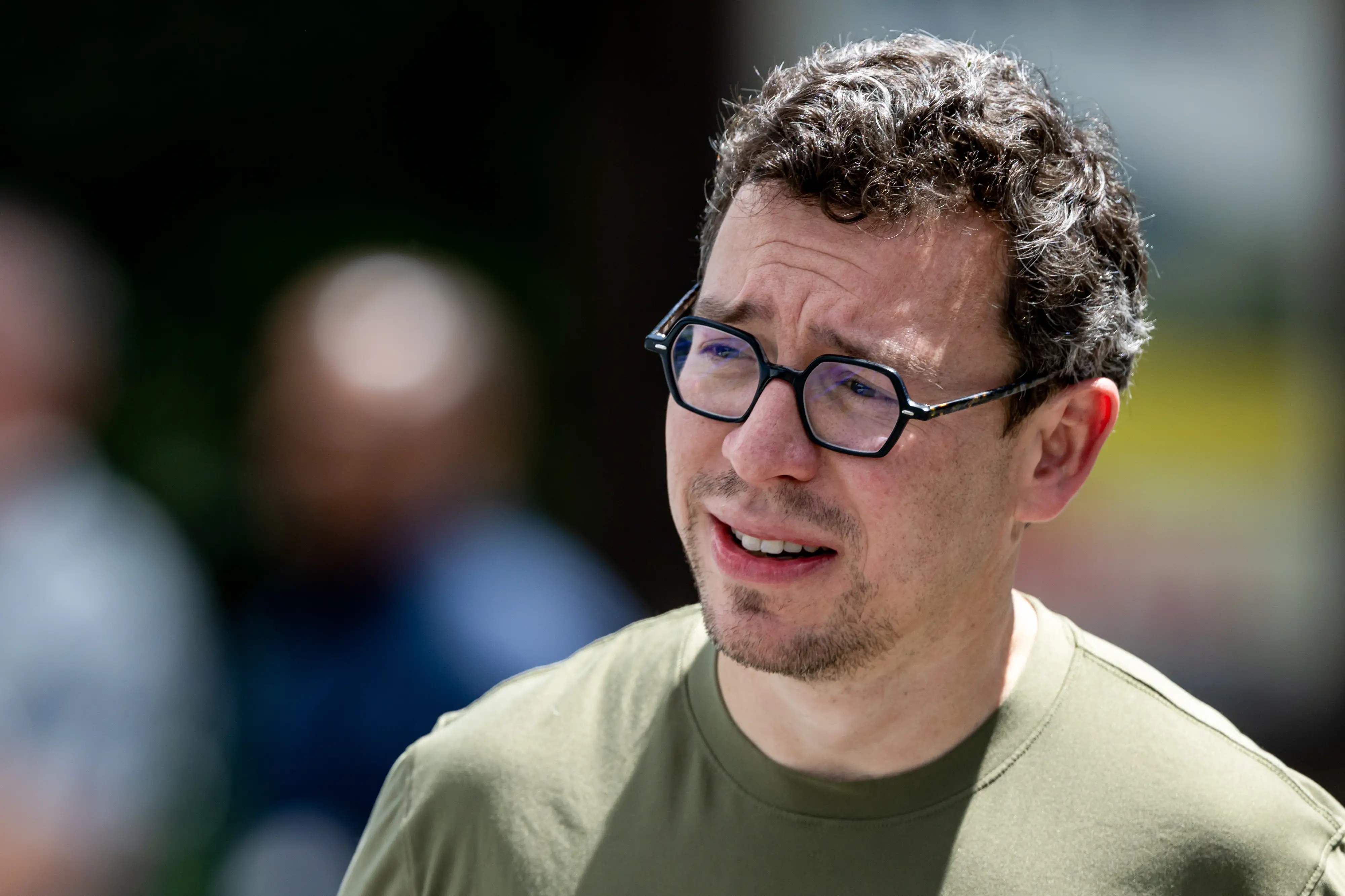 Luis von Ahn, co-founder and chief executive officer of Duolingo Inc., walks to lunch during the Allen & Co. Media and Technology Conference in Sun Valley, Idaho, US, on Wednesday, July 9, 2025.