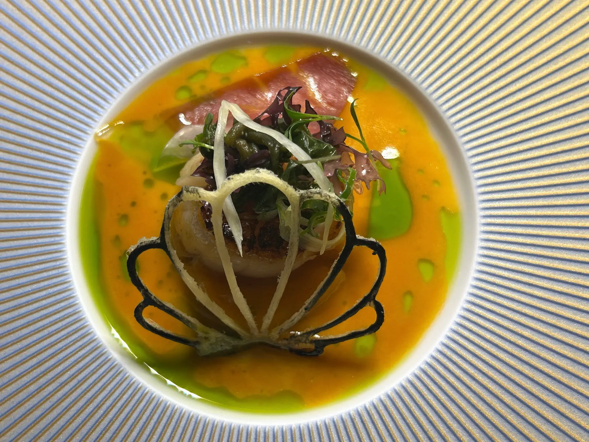 Makris Athens scallop with pumpkin dish