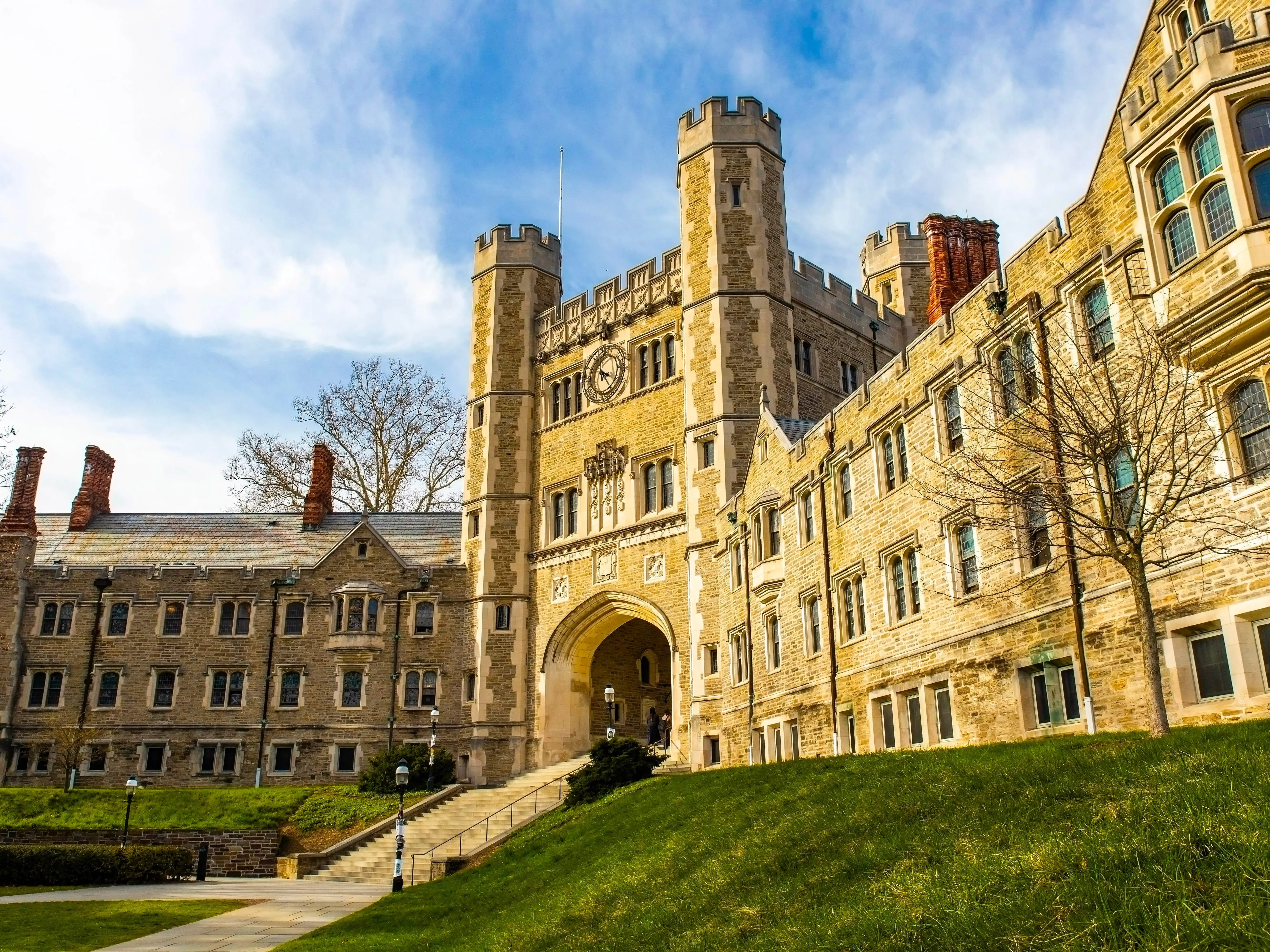 Princeton, NJ, USA - 03-31-2024: Blair hall at Princeton University at spring scenic sunset hour