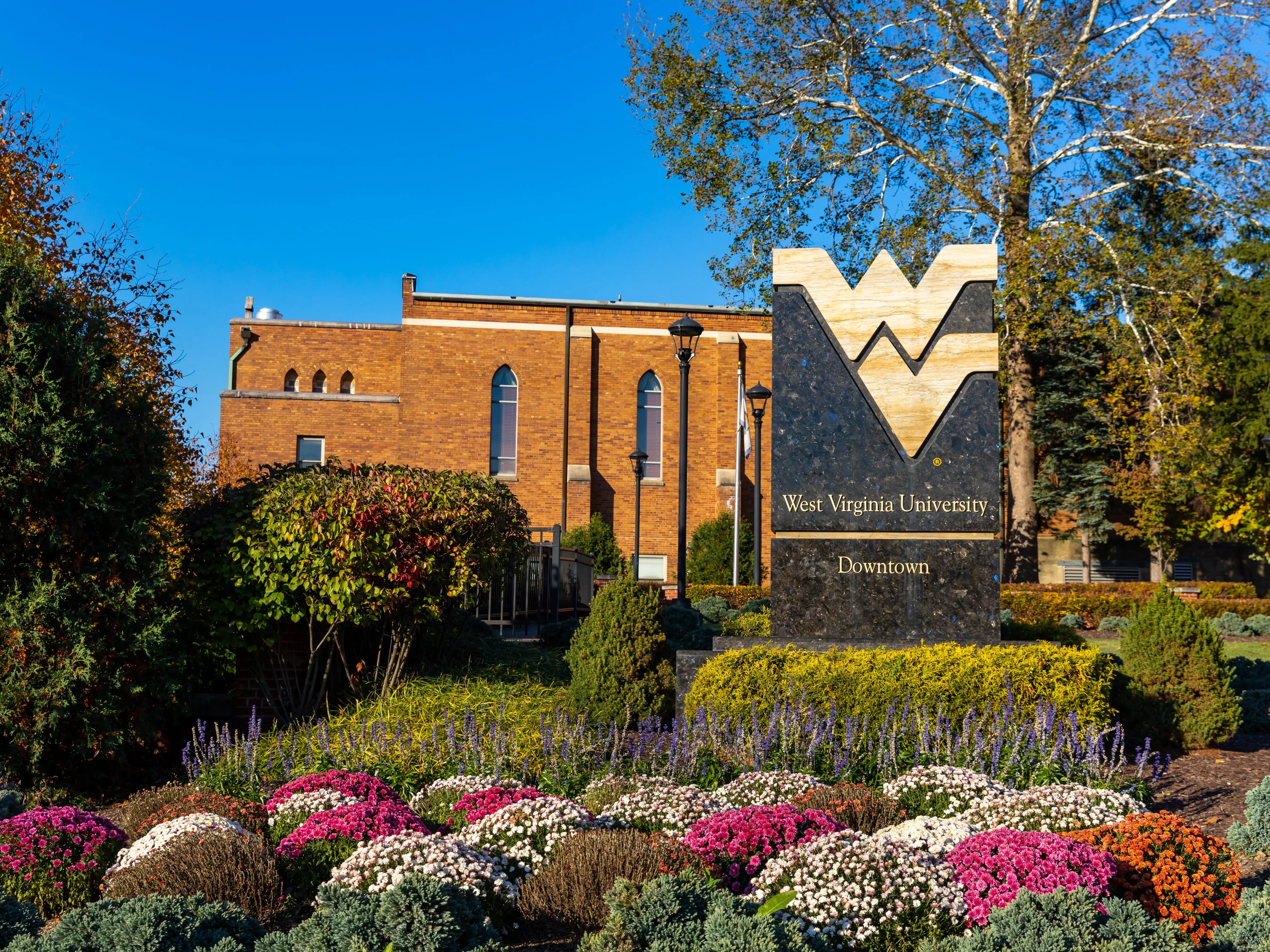 Morgantown, WV - November 5, 2021: West Virginia University sign