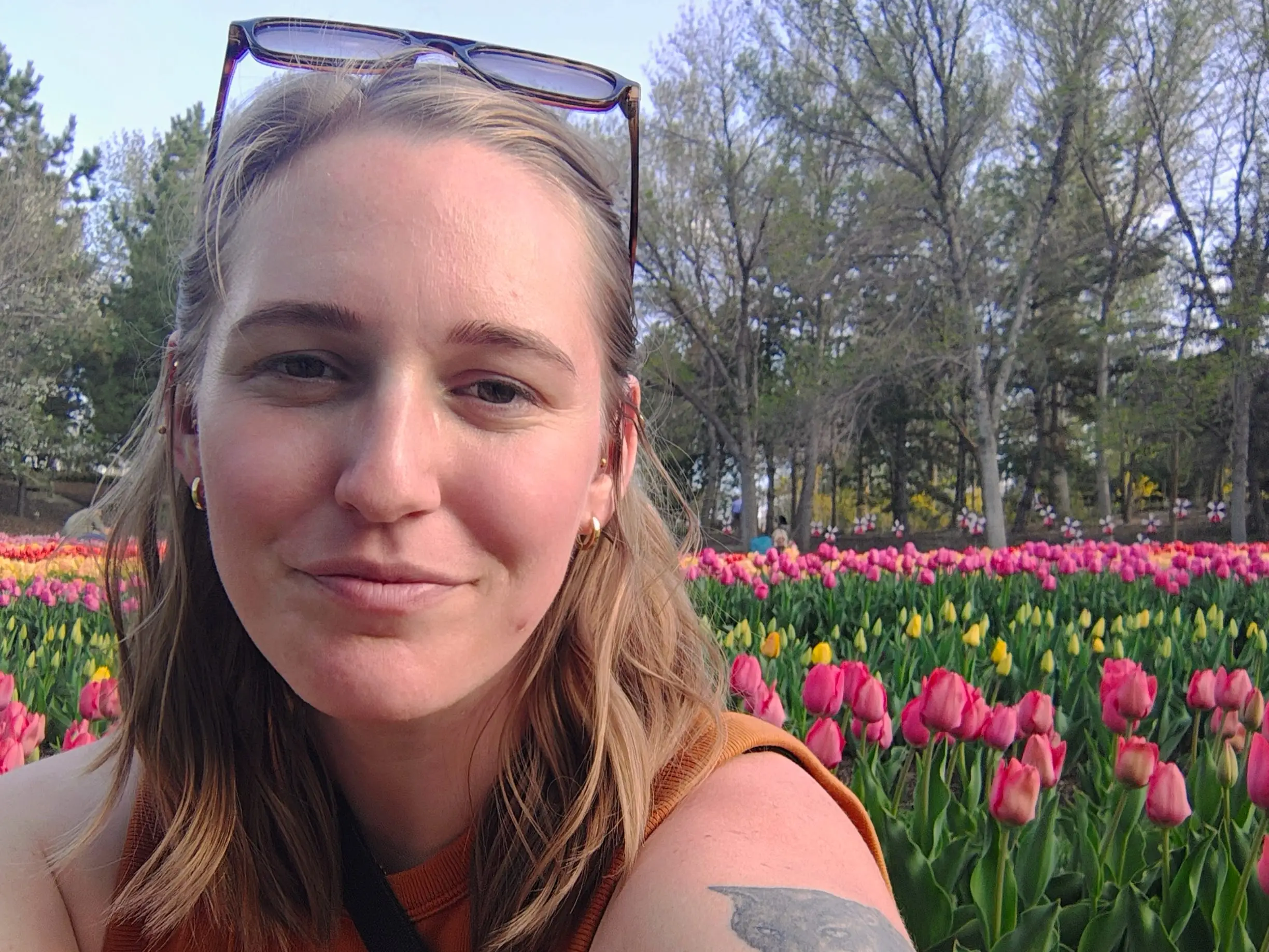 tayler selfie in tulip field