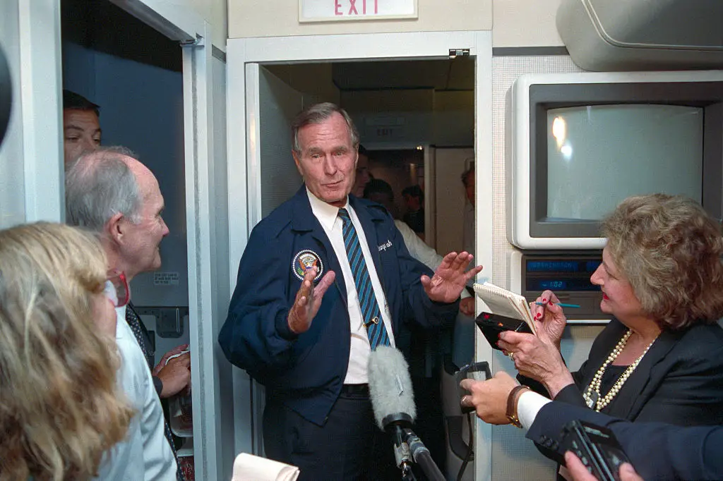 President George Bush on Air Force One.