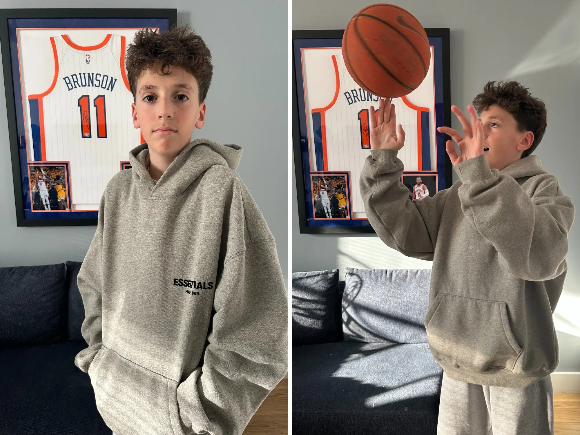 Ori Nachon wears a Fear of God Essentials hoodie.