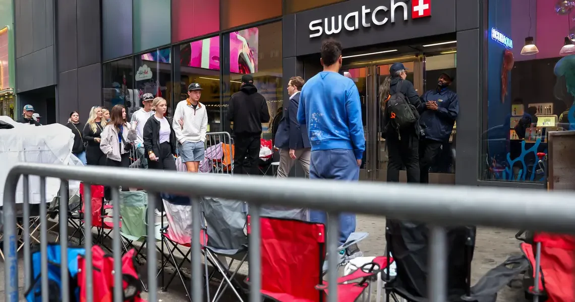 Audemars Piguet and Swatch’s new pocket watch collab has fans camping outside stores for days