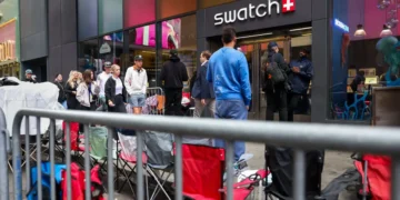Audemars Piguet and Swatch’s new pocket watch collab has fans camping outside stores for days