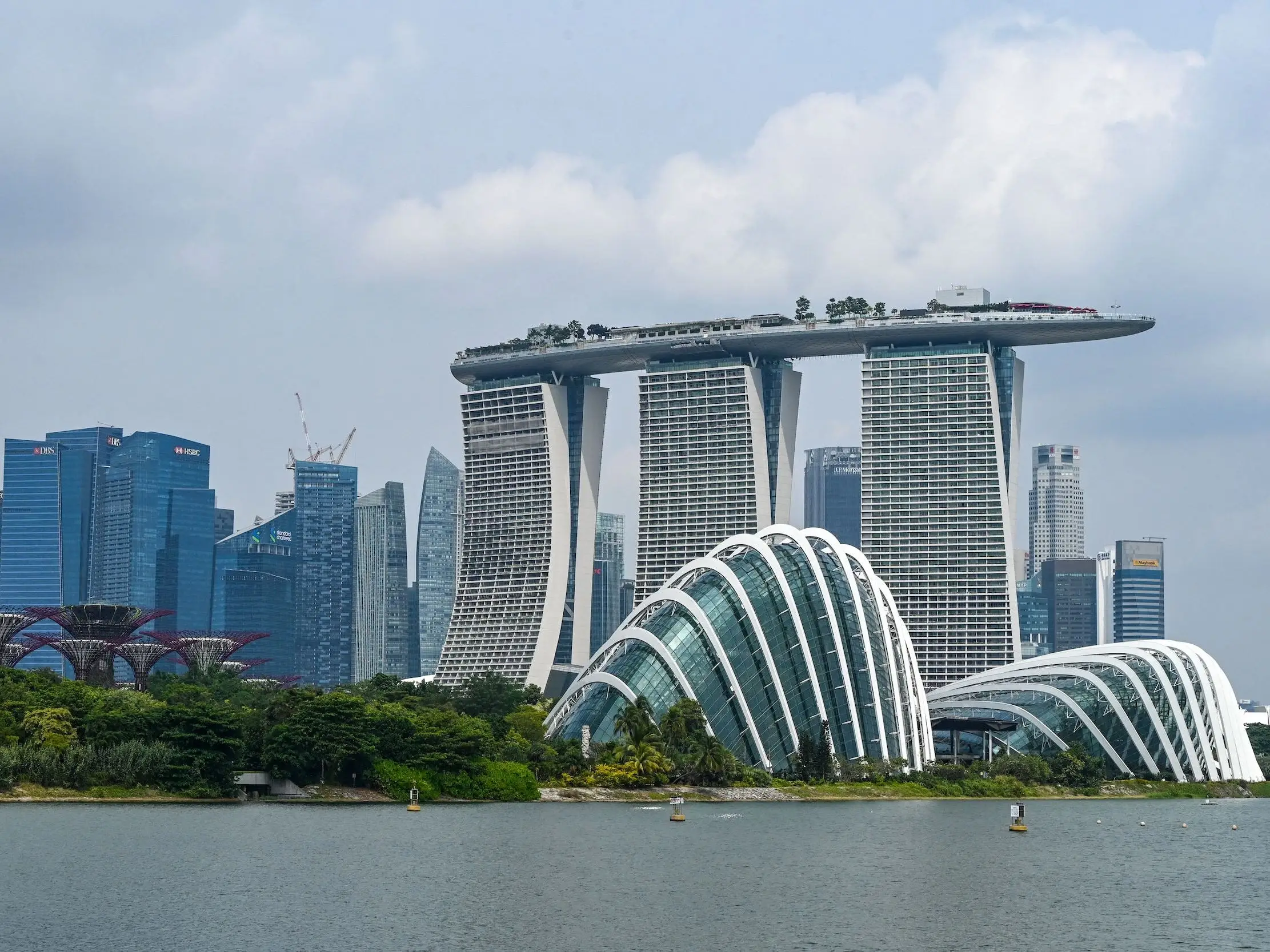 A landscape photo of the Marina Sands area in Singapore.