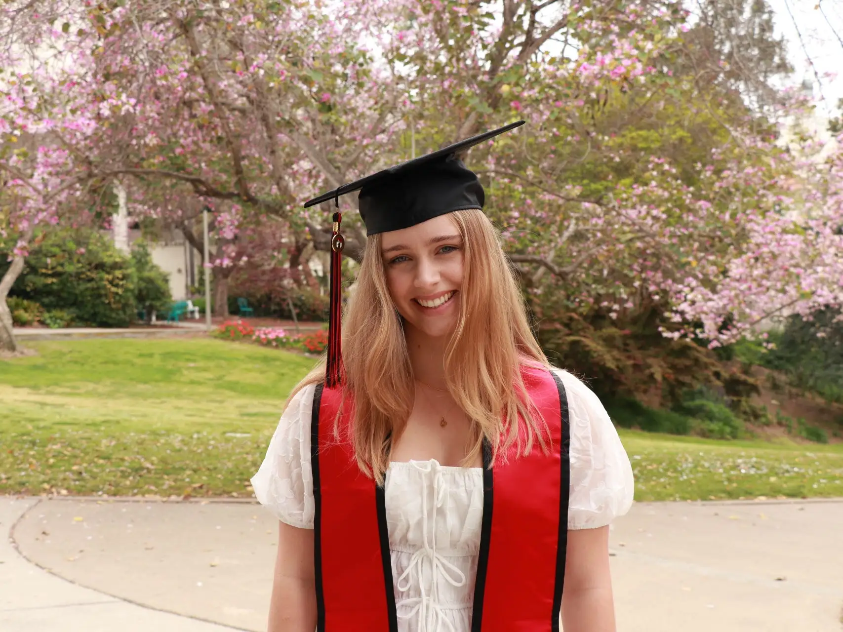 A photo of Ryan in her graduation cap and stole.