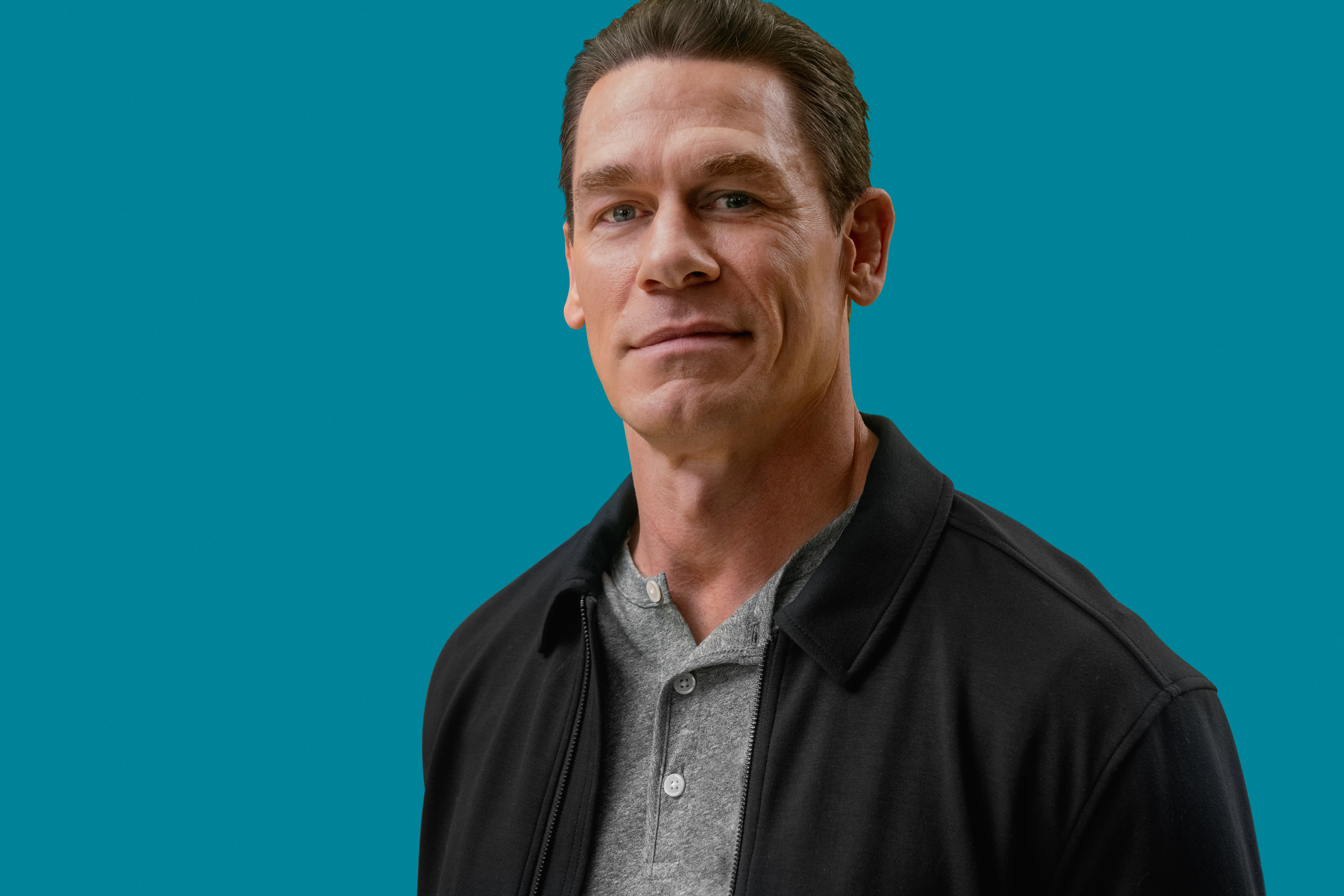 A headshot of retired WWE star and actor John Cena