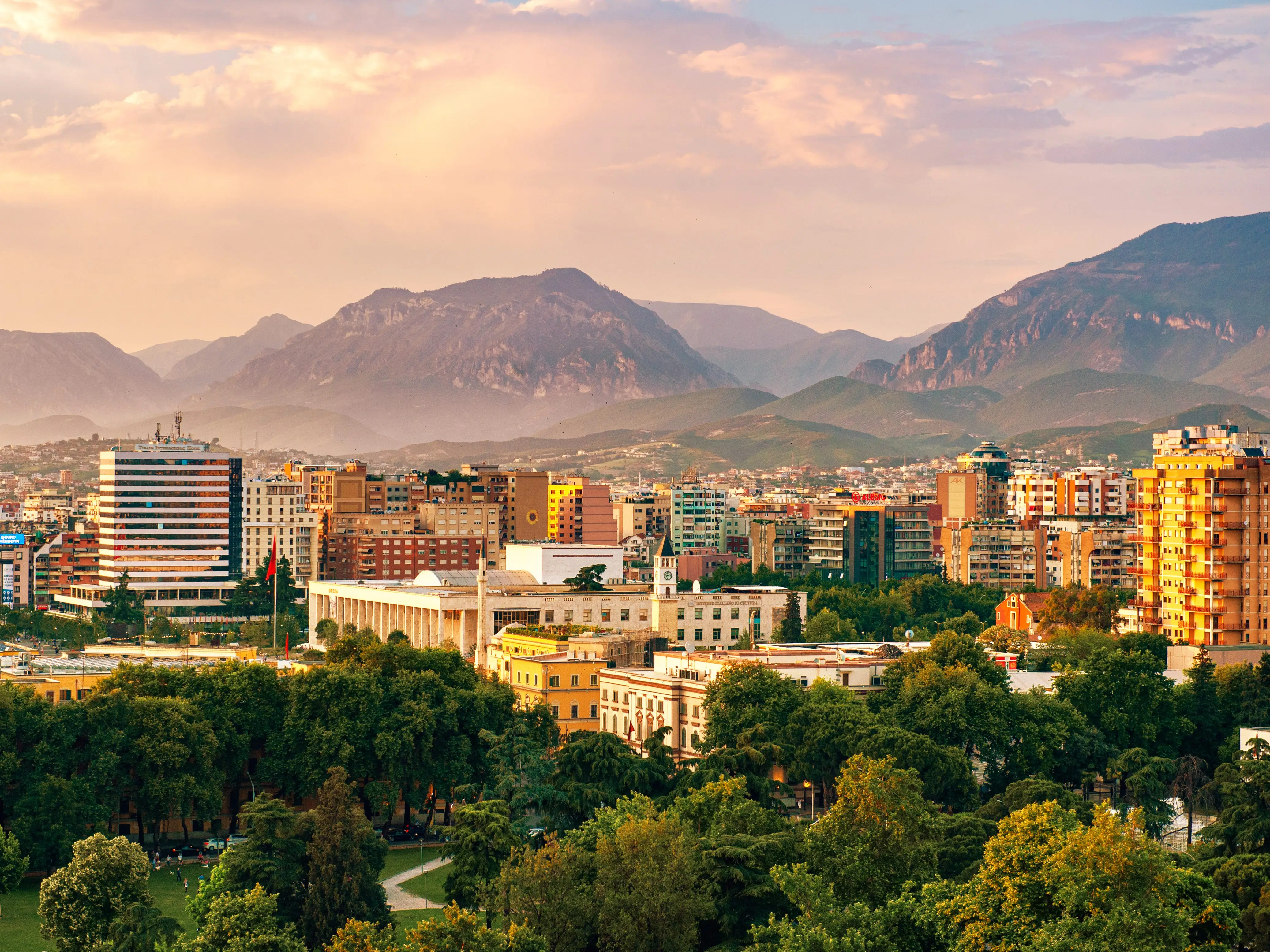 Tirana, Albania skyline.
