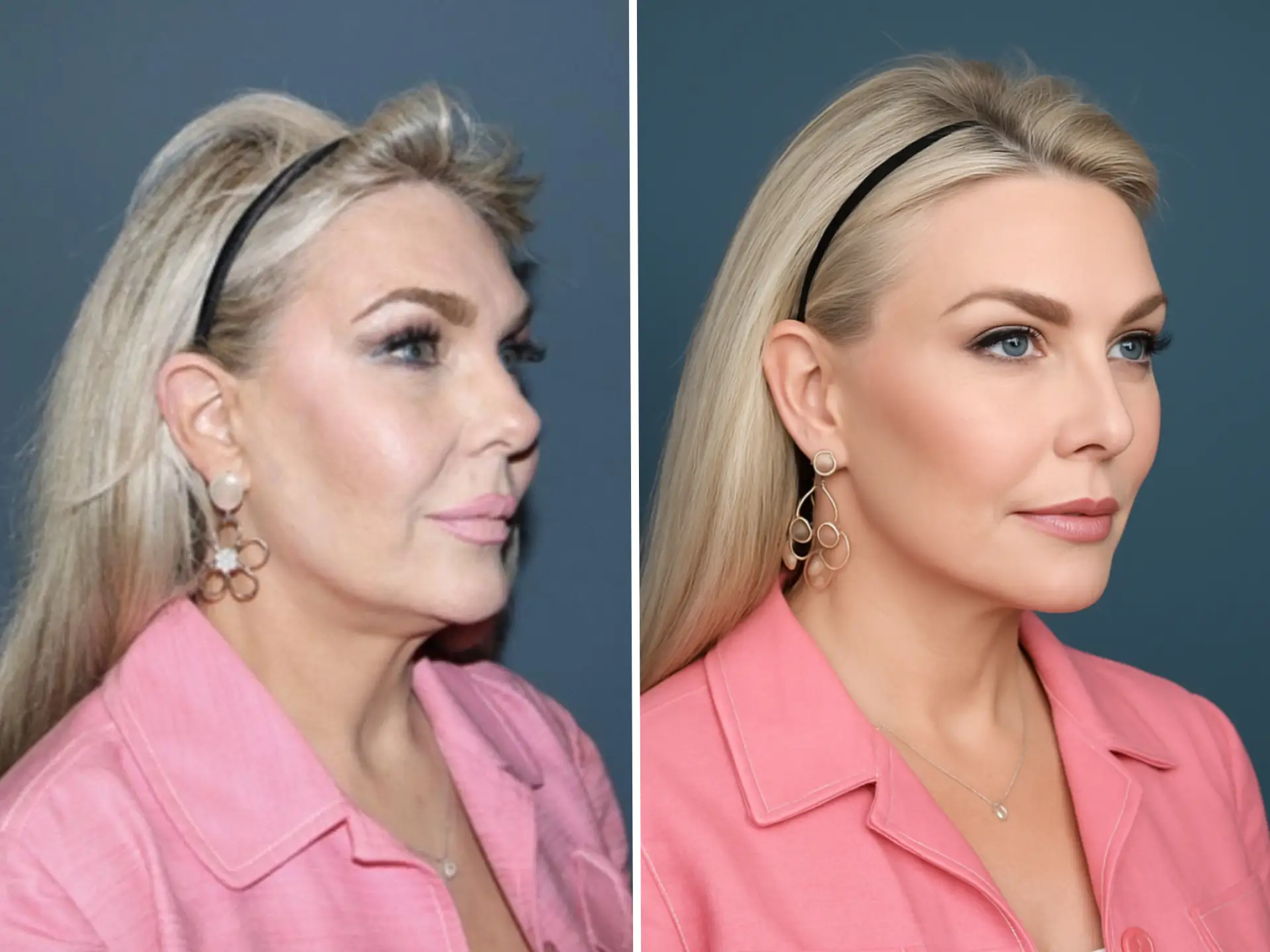 A side by side of Daina Jenkins before surgery and the ChatGPT image