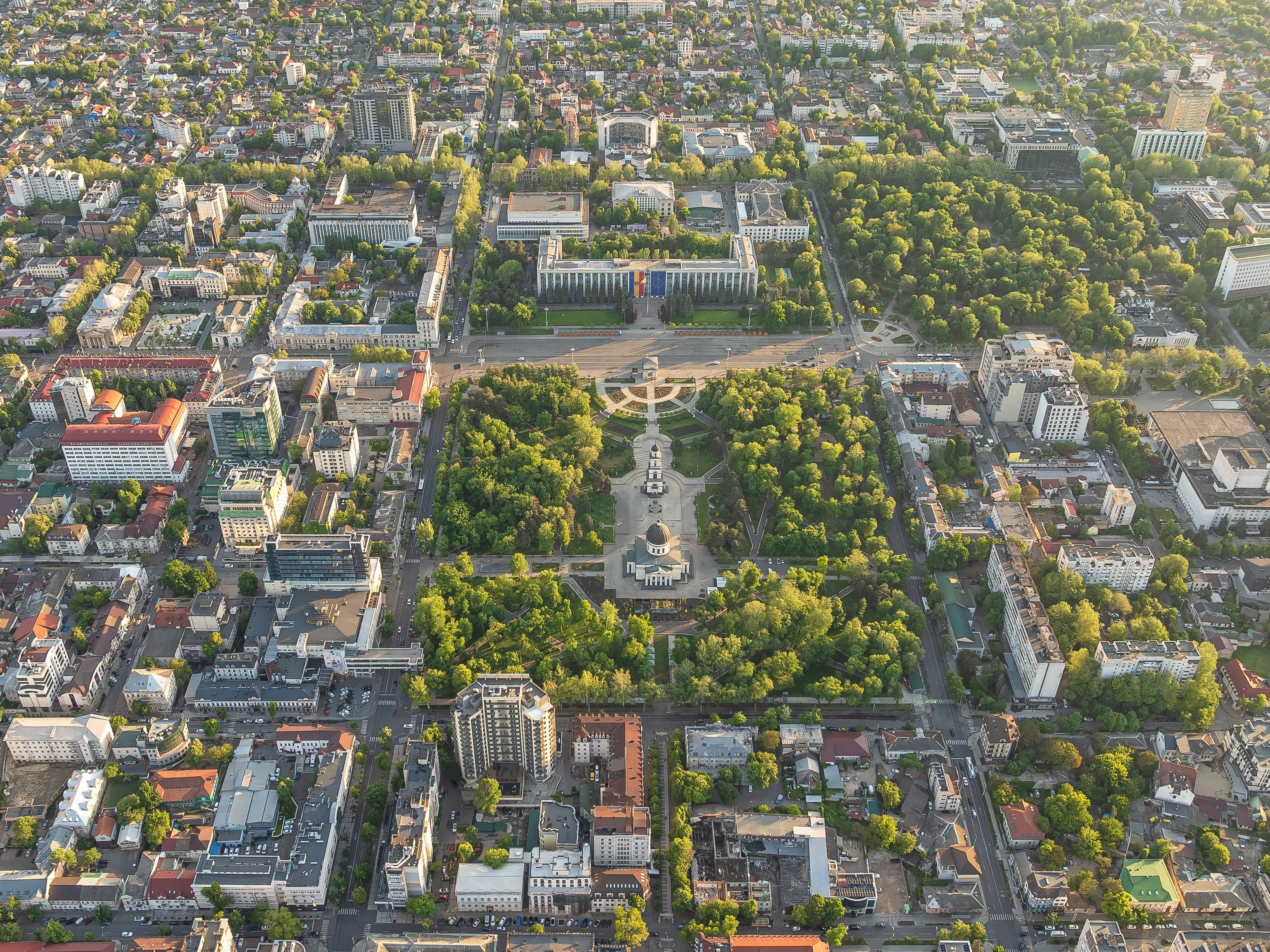 Aerial view of Chișinău, Moldova.