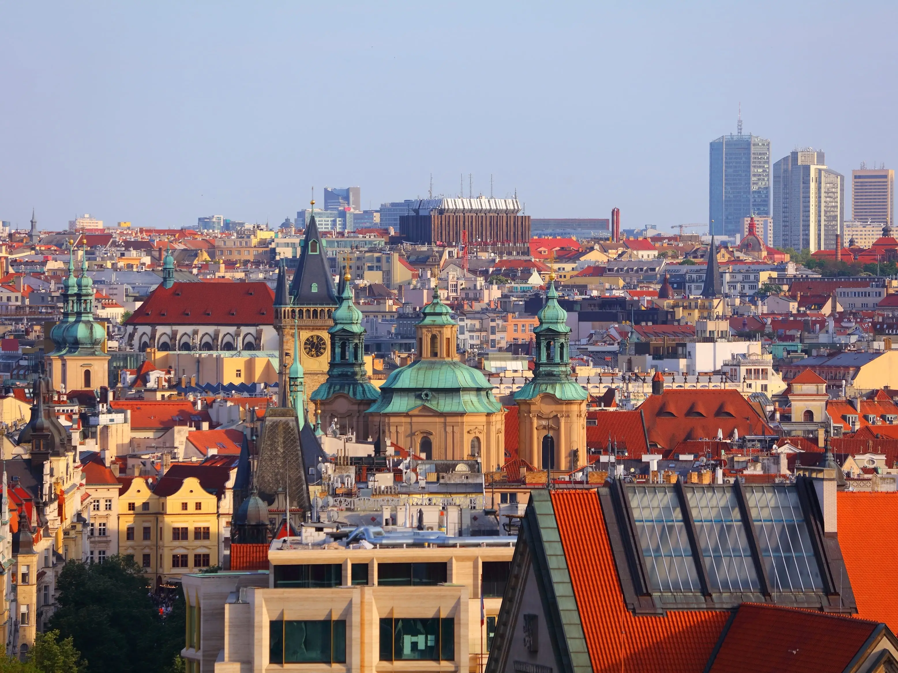 Buildings in Prague, Czechia.