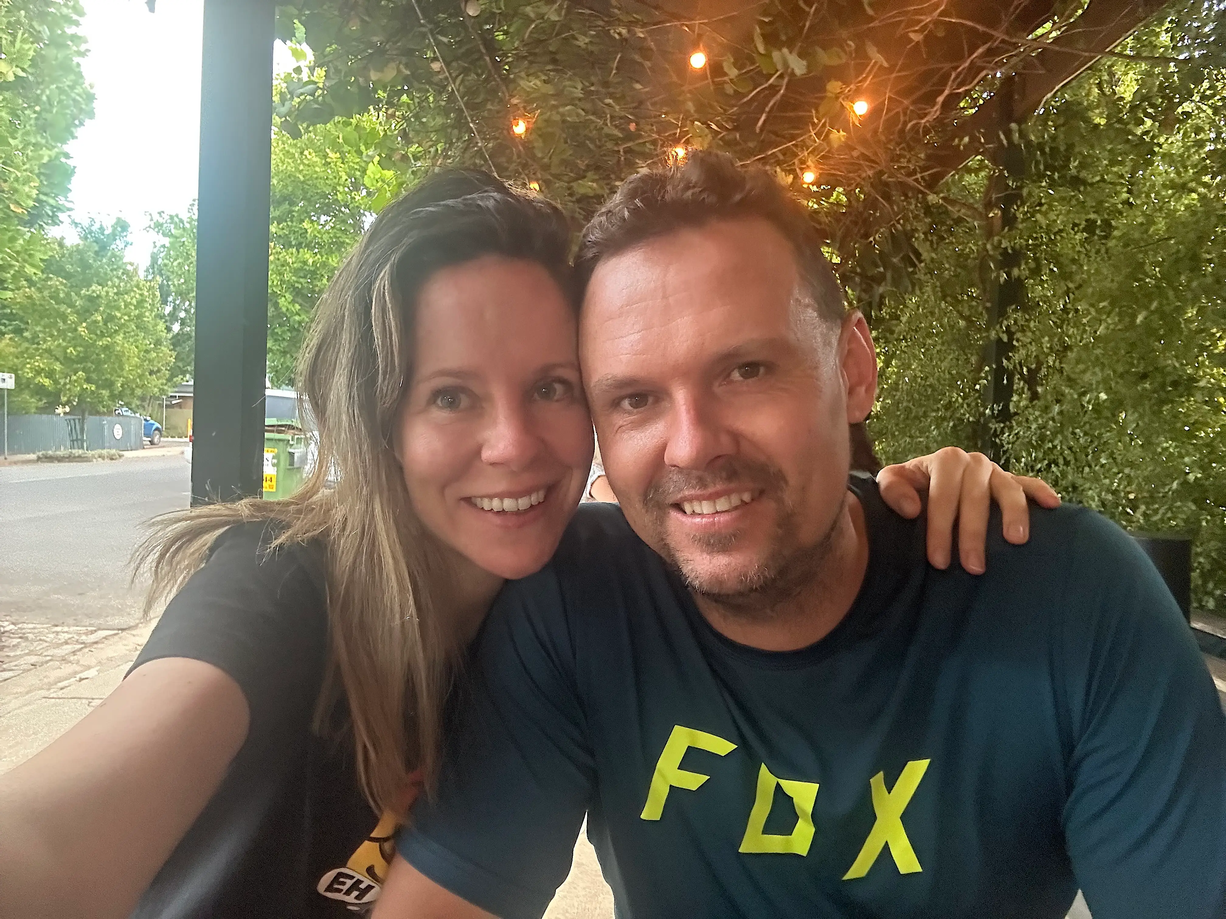 the author and her husband in country Victoria.
