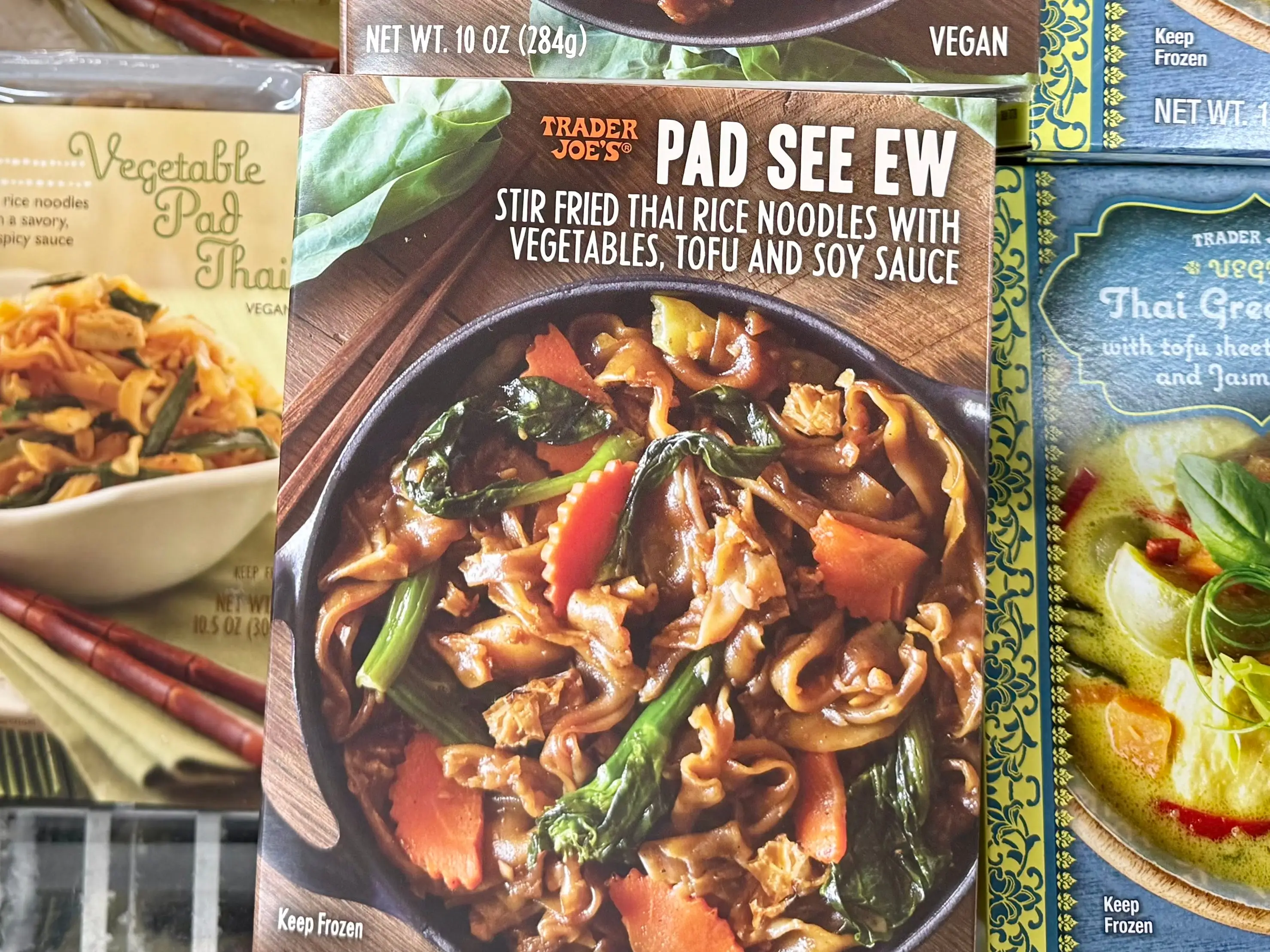 A box of Trader Joe's Pad See Ew.