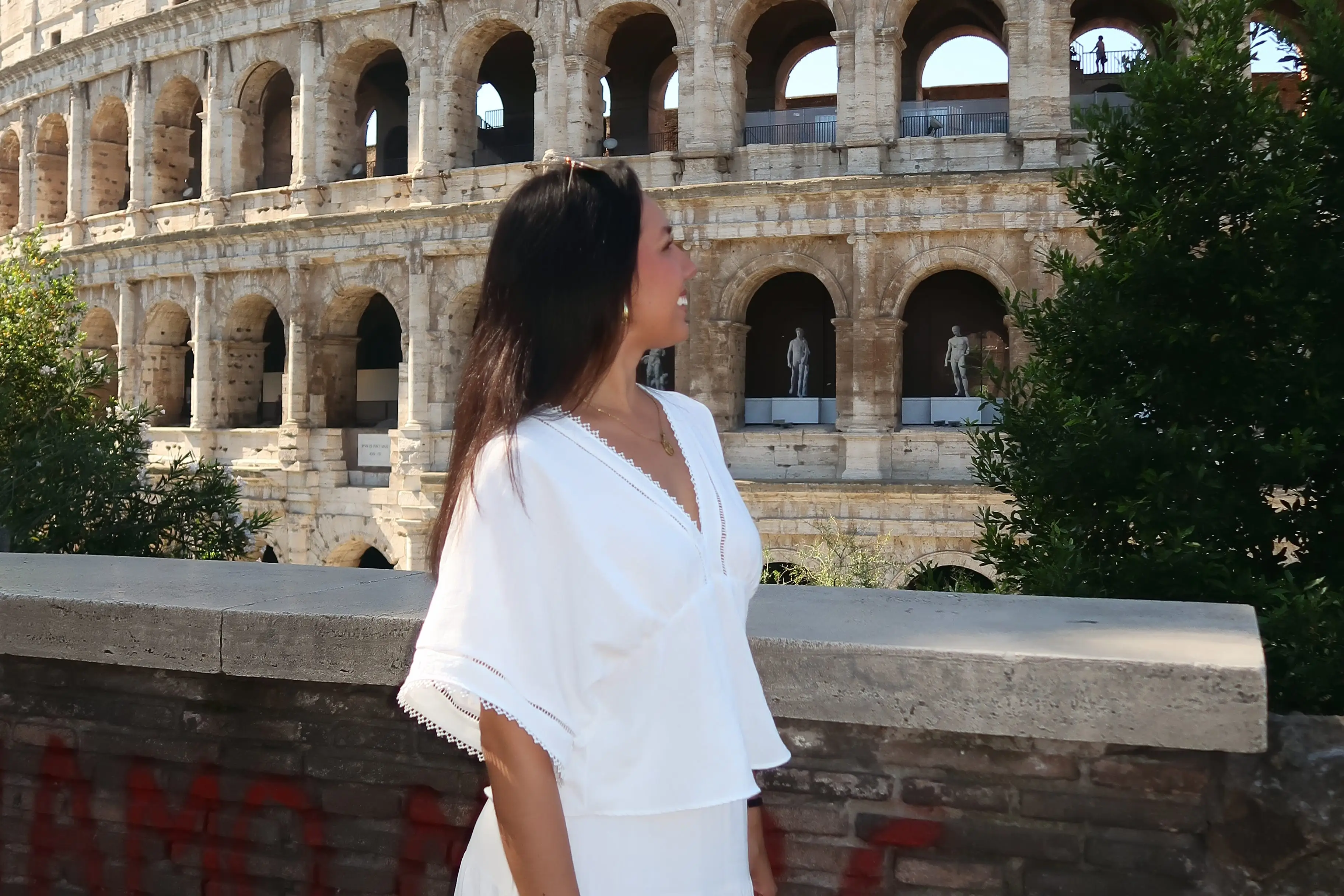 Keara Callahan is looking at a coliseum.