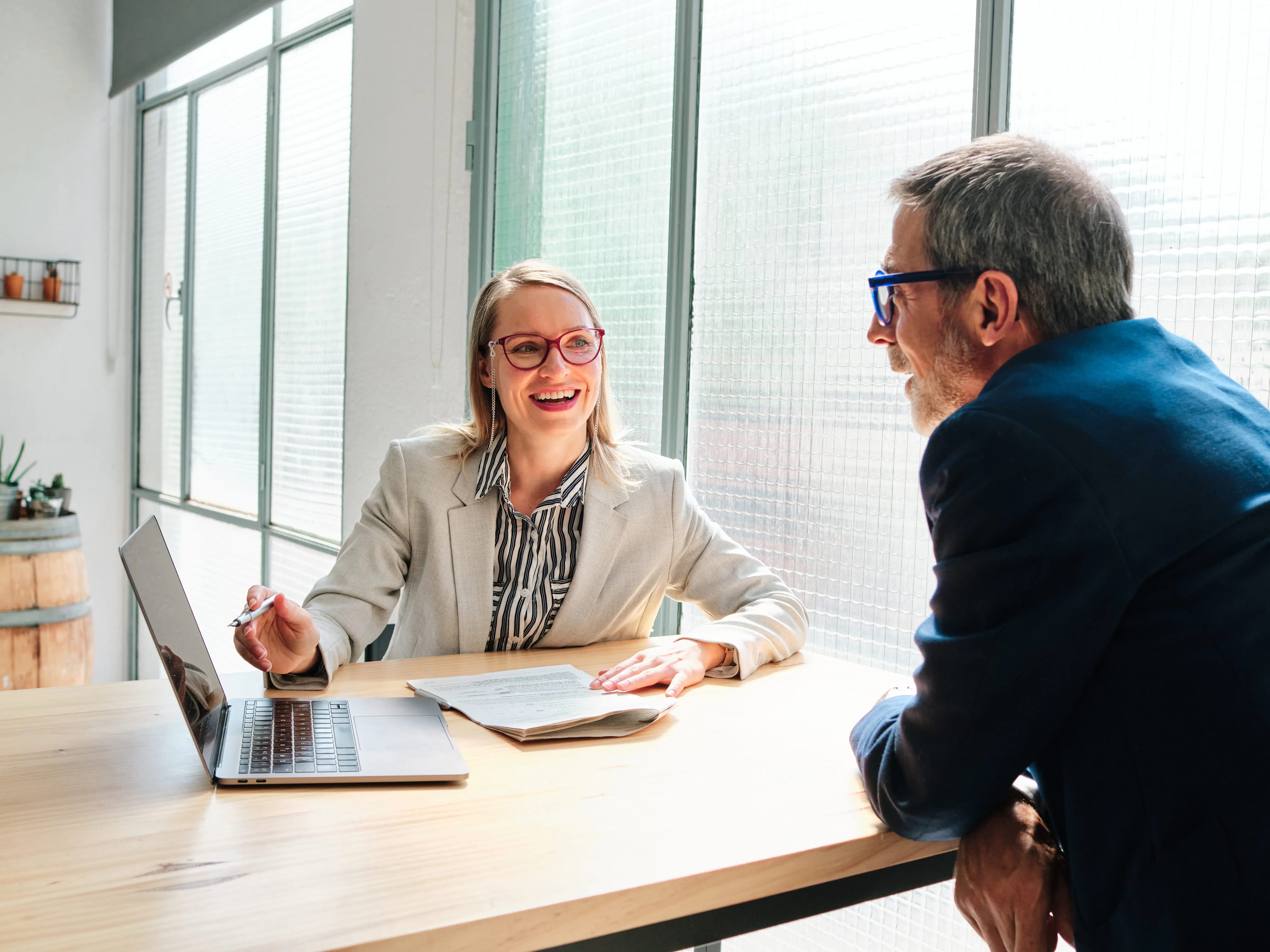 A financial advisor meeting with a client
