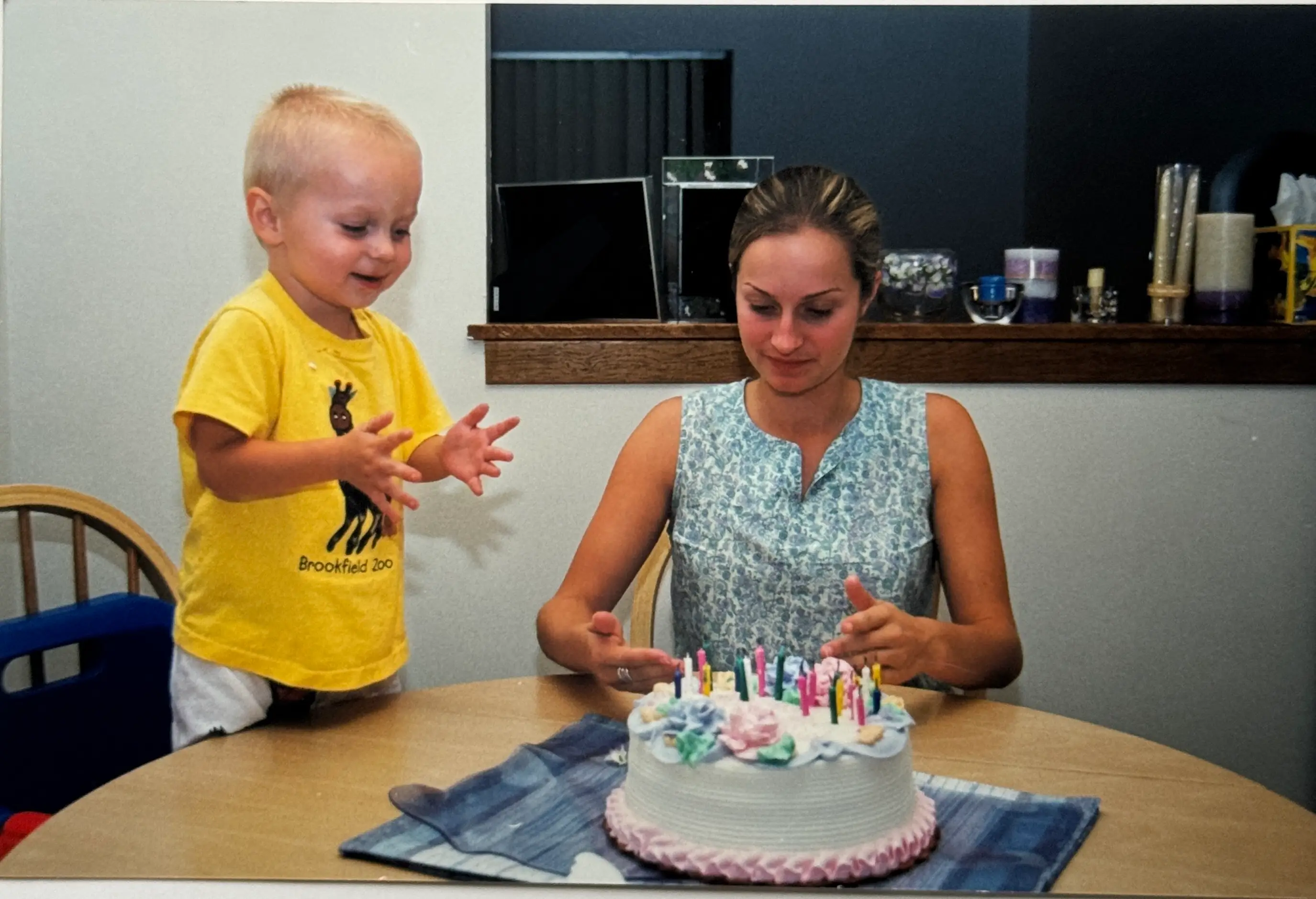 The author celebrating her 23rd birthday, the year she started grad school, with her then 3-year-old.