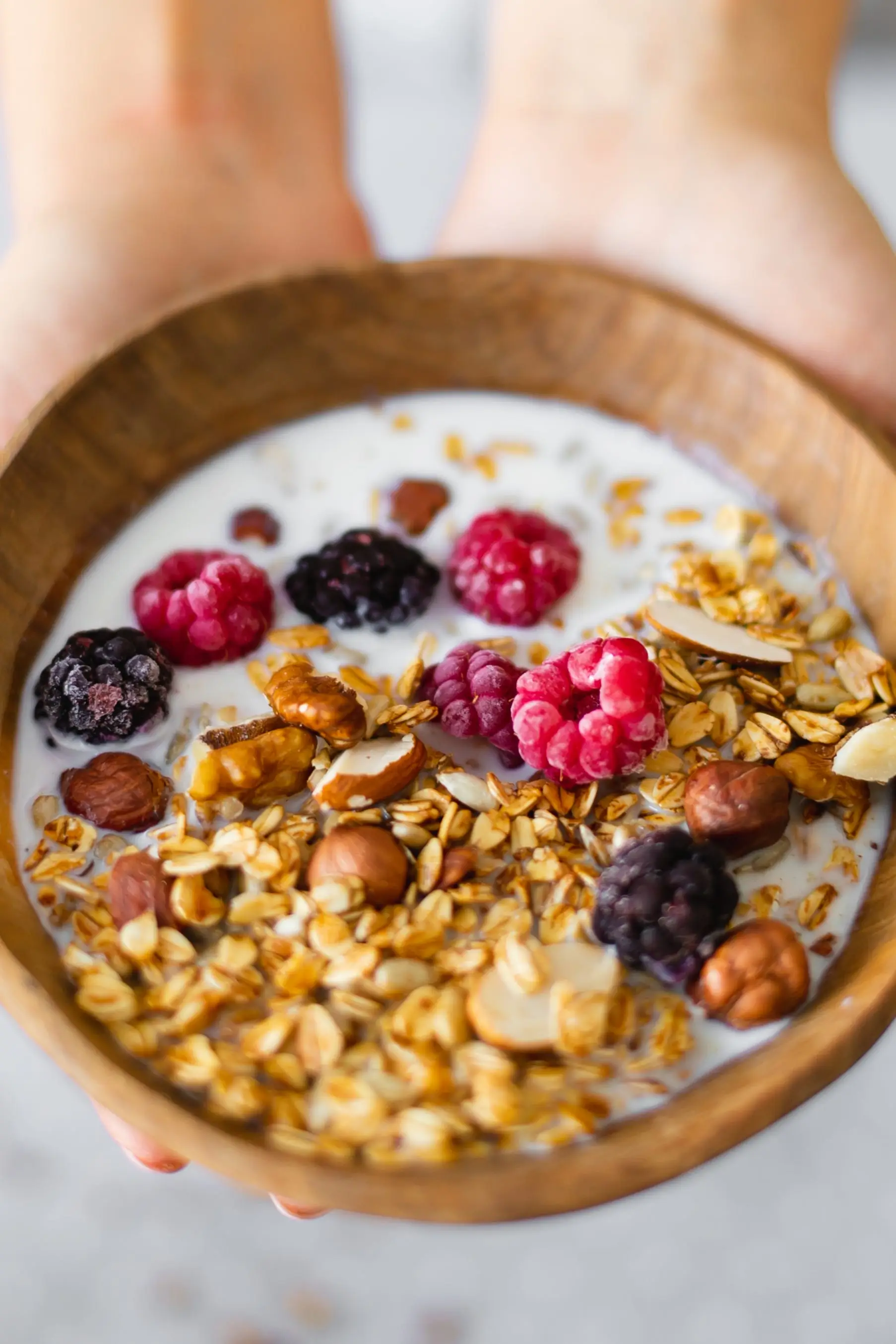 berries in breakfast granola