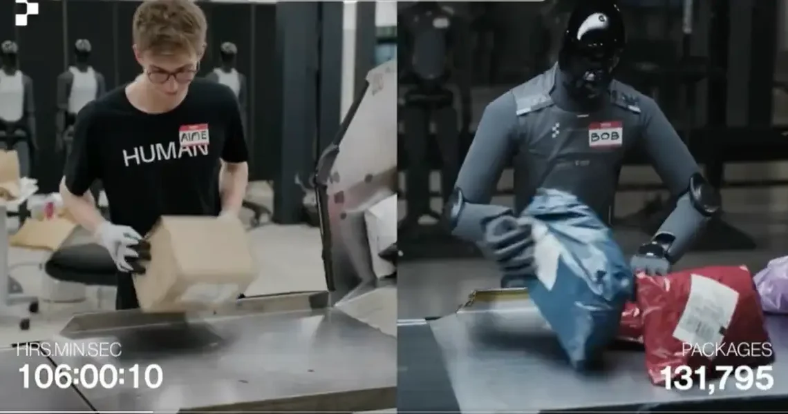 Figure AI had one of its robots race a human to sort packages. It lost.