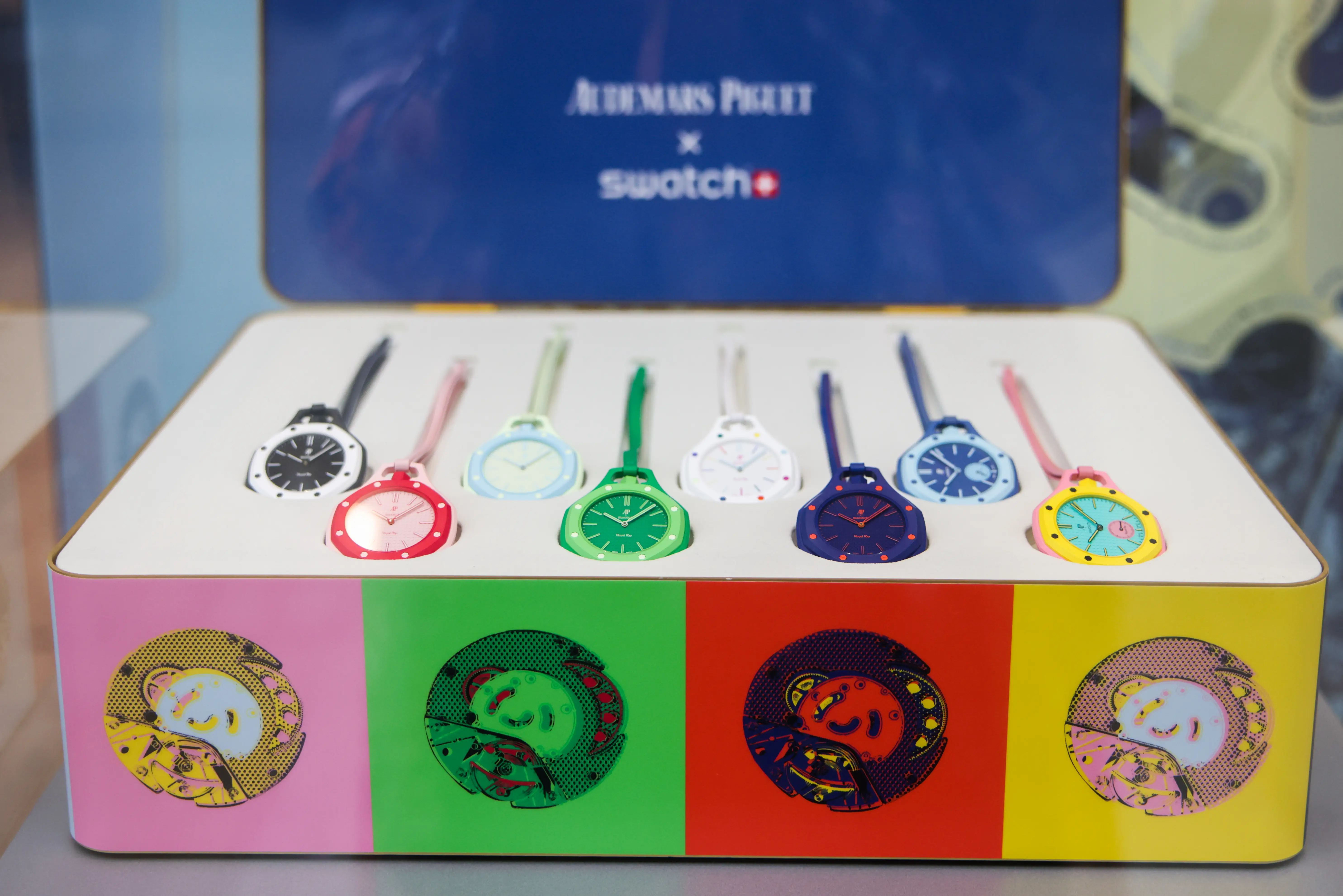 The Bioceramic Royal Pop Collection is seen on display in a shop window of Swatch store in Krakow, Poland on May 18th, 2026