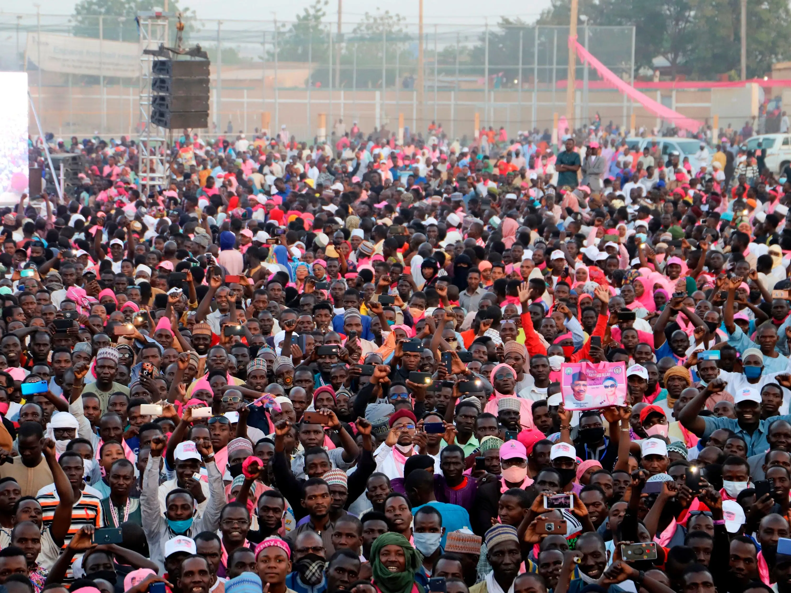 Crowd of people in Zinder, Niger.