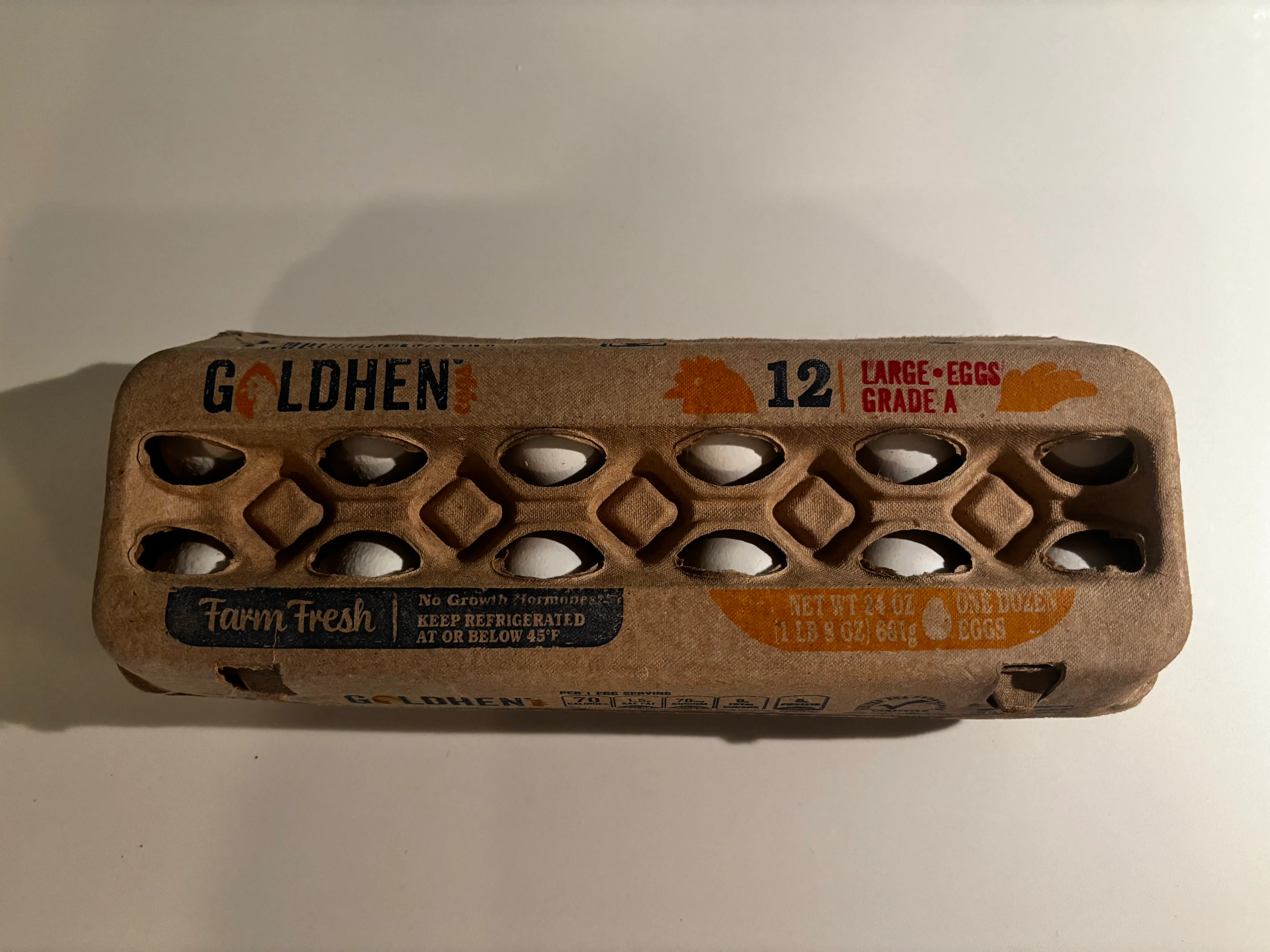 Package of a dozen eggs