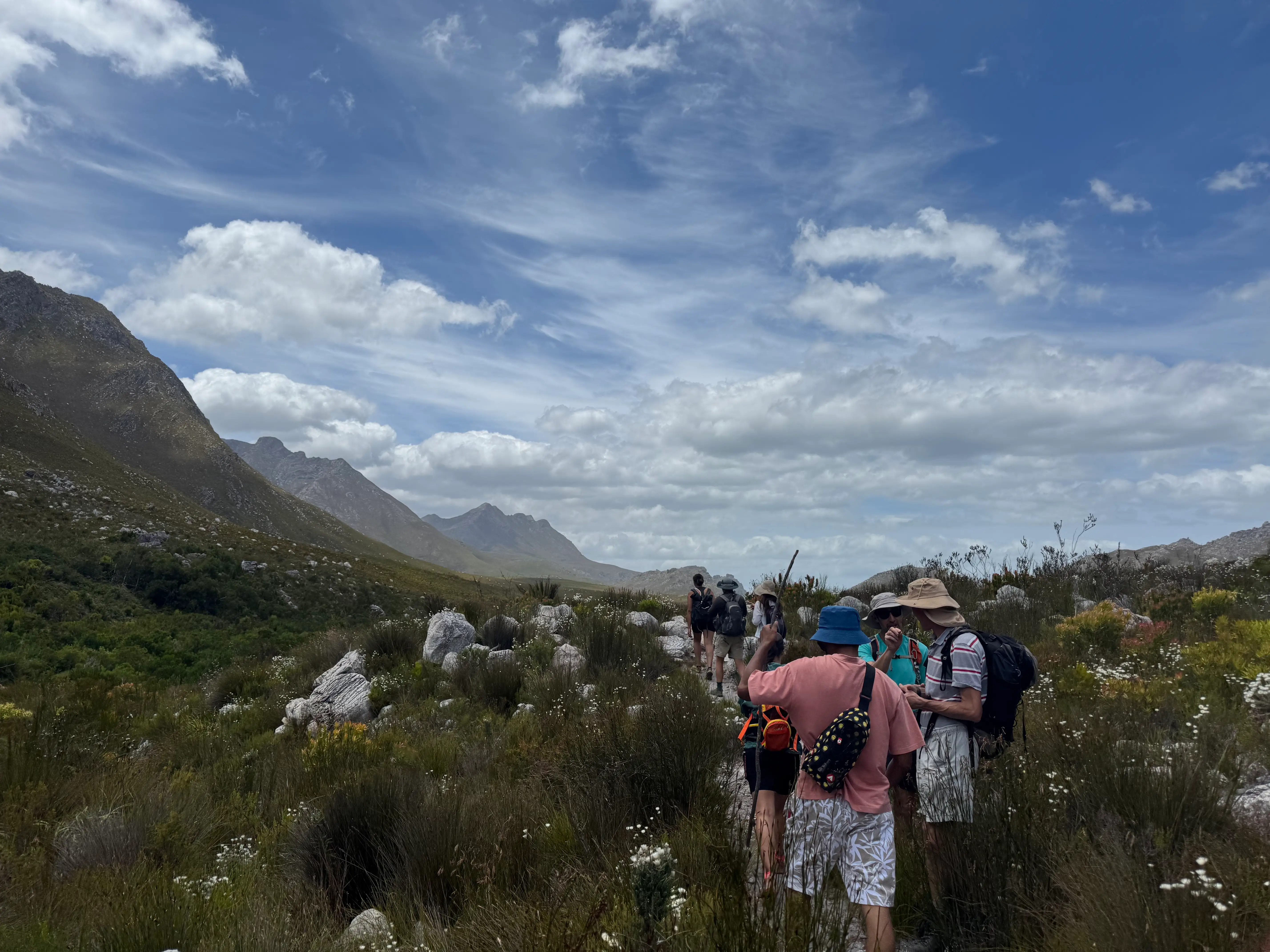 The author and friends hiking during the summer.