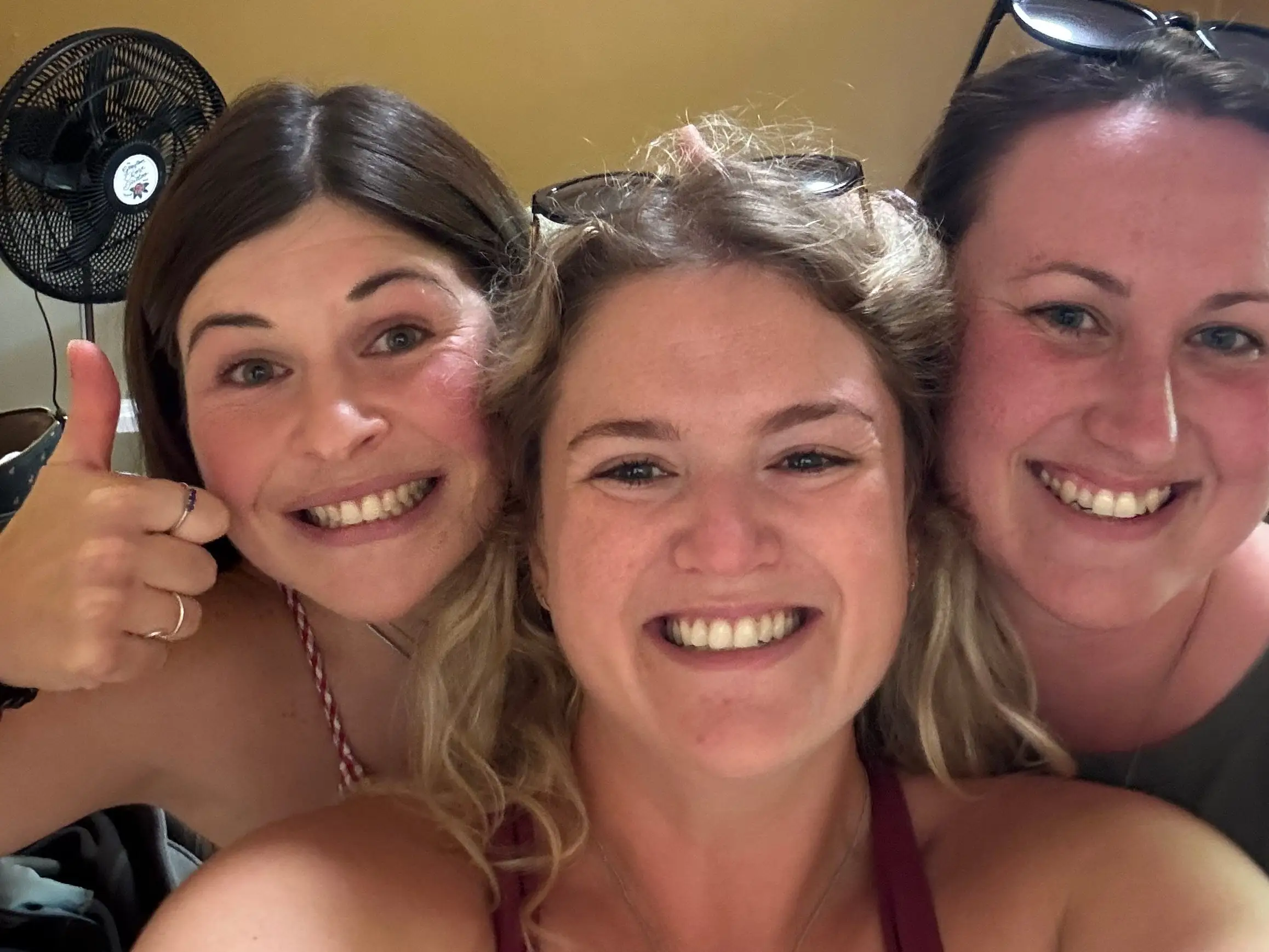 The author, middle, with two friends.