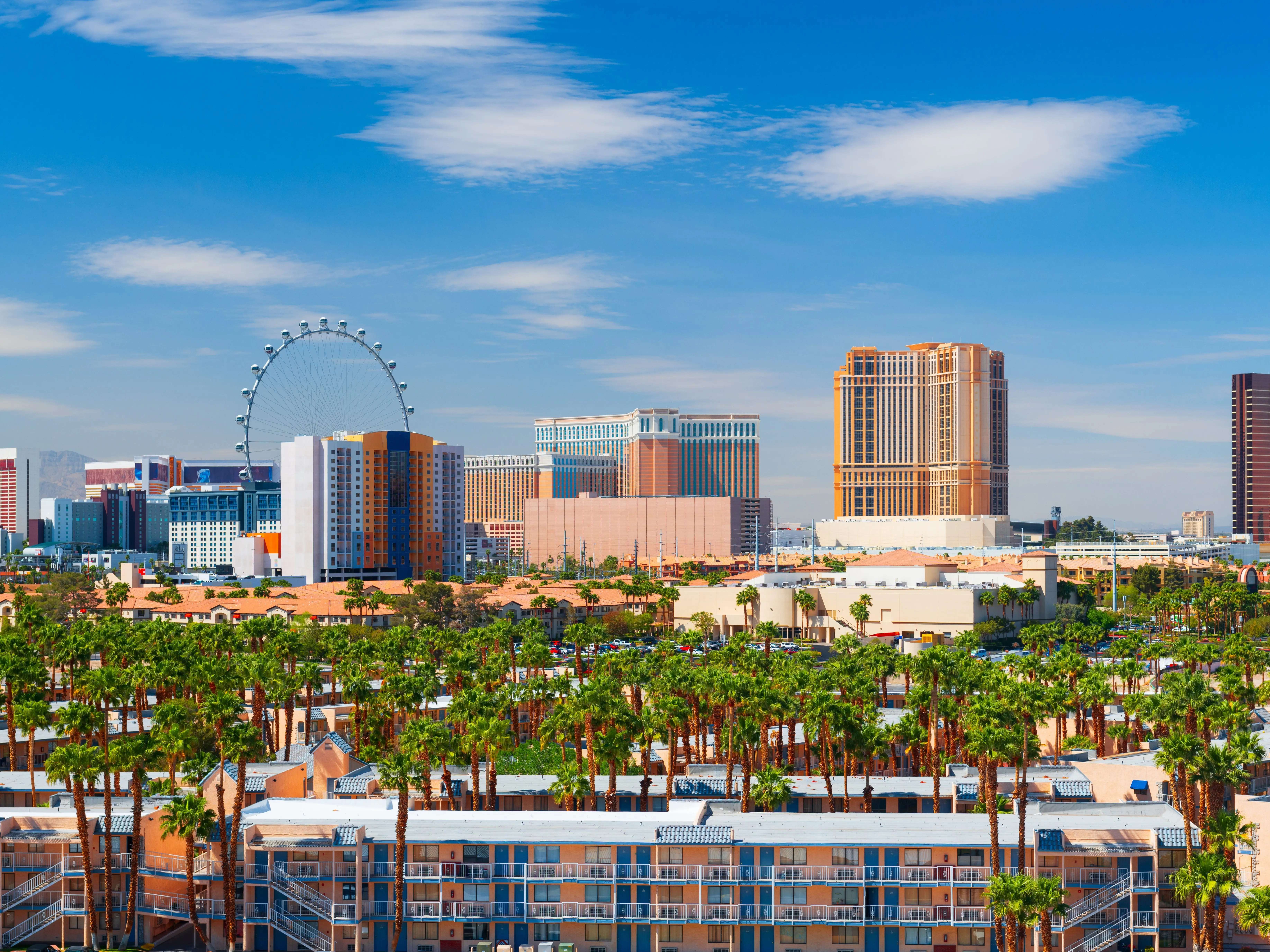 Las Vegas, Nevada, USA Downtown City Skyline.
