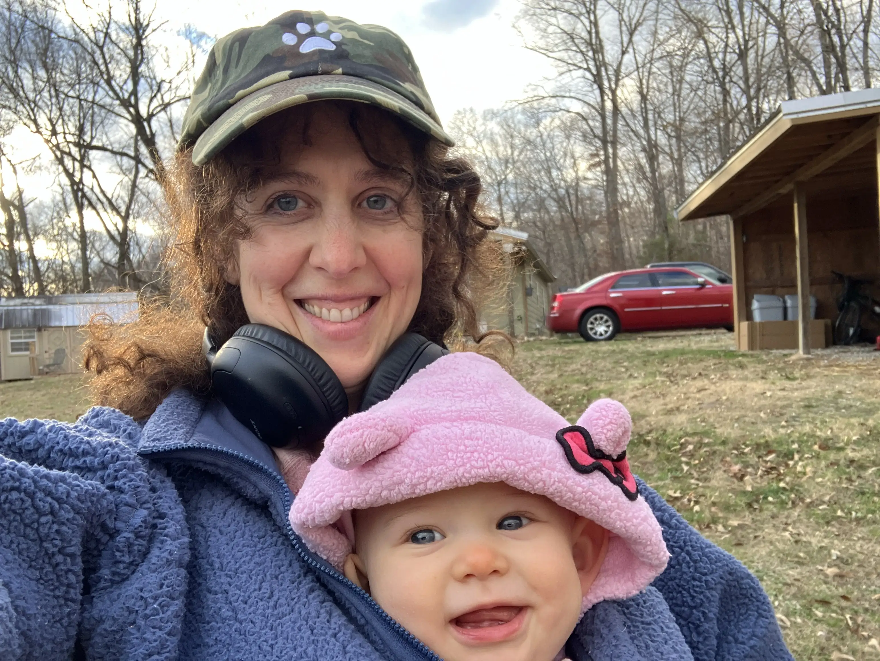 The author with her daughter.
