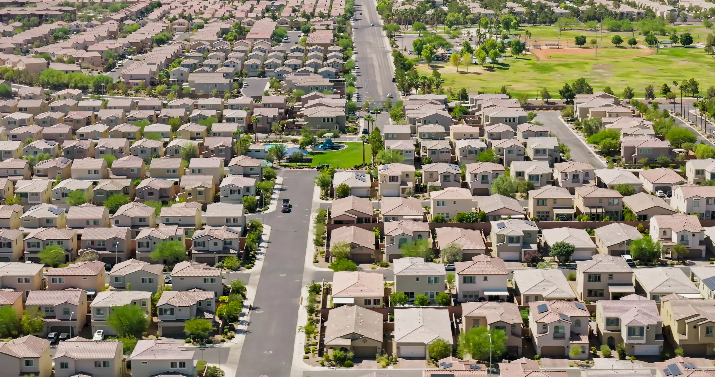 A gated community of rooftops