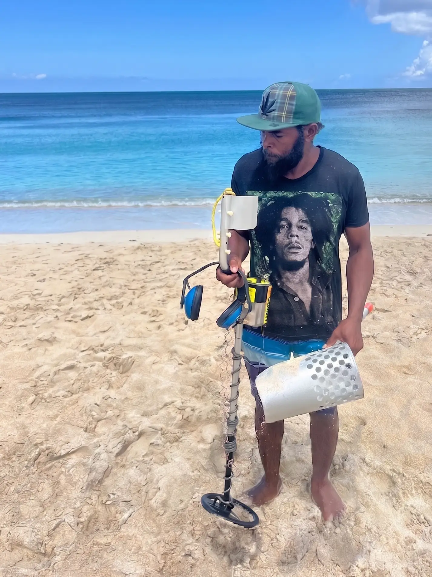 Winston and his waterproof metal detector.