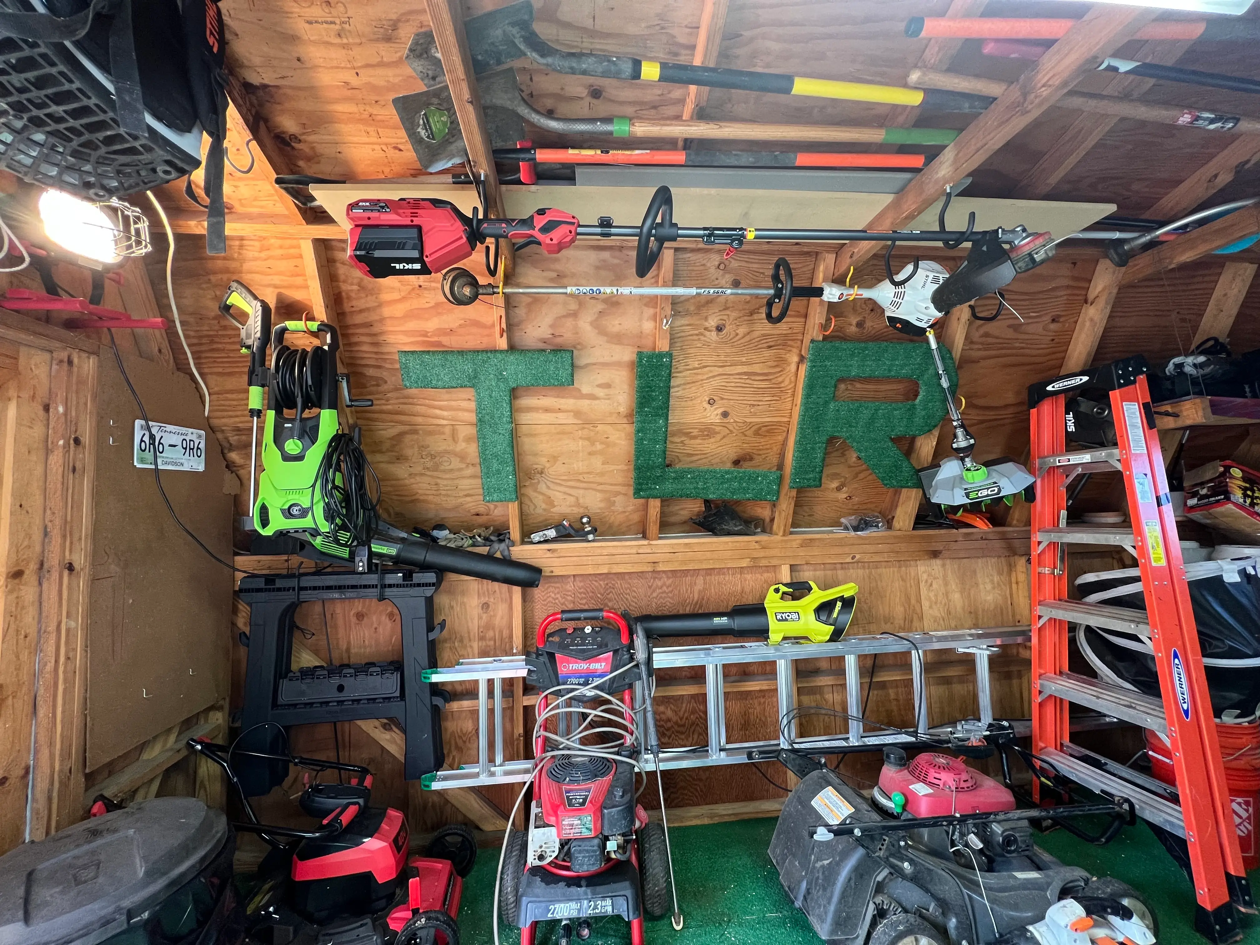 Inside Tyler Graham's tool shed before its renovation.