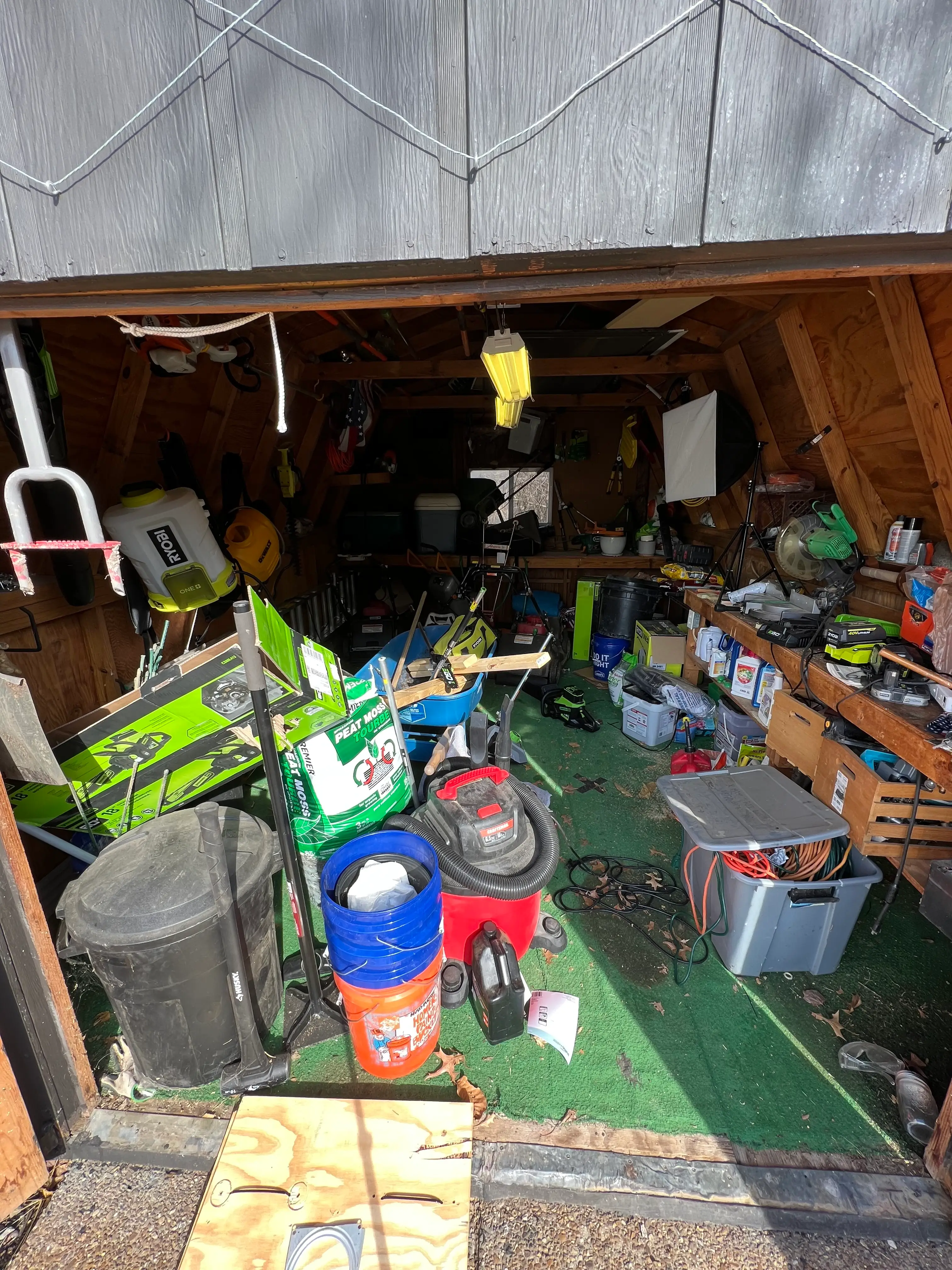 Inside Tyler Graham's tool shed.
