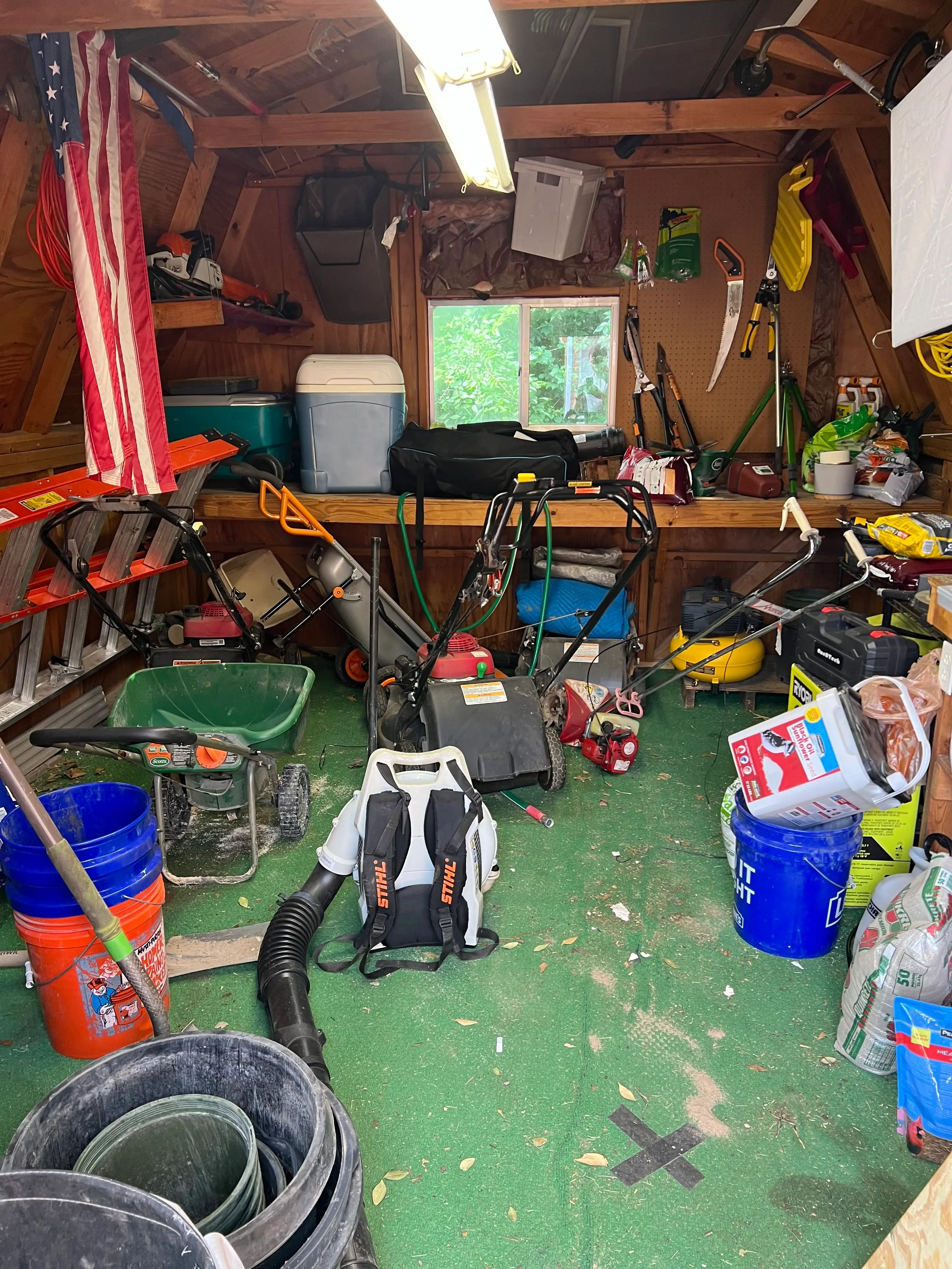 Inside Tyler Graham's tool shed.