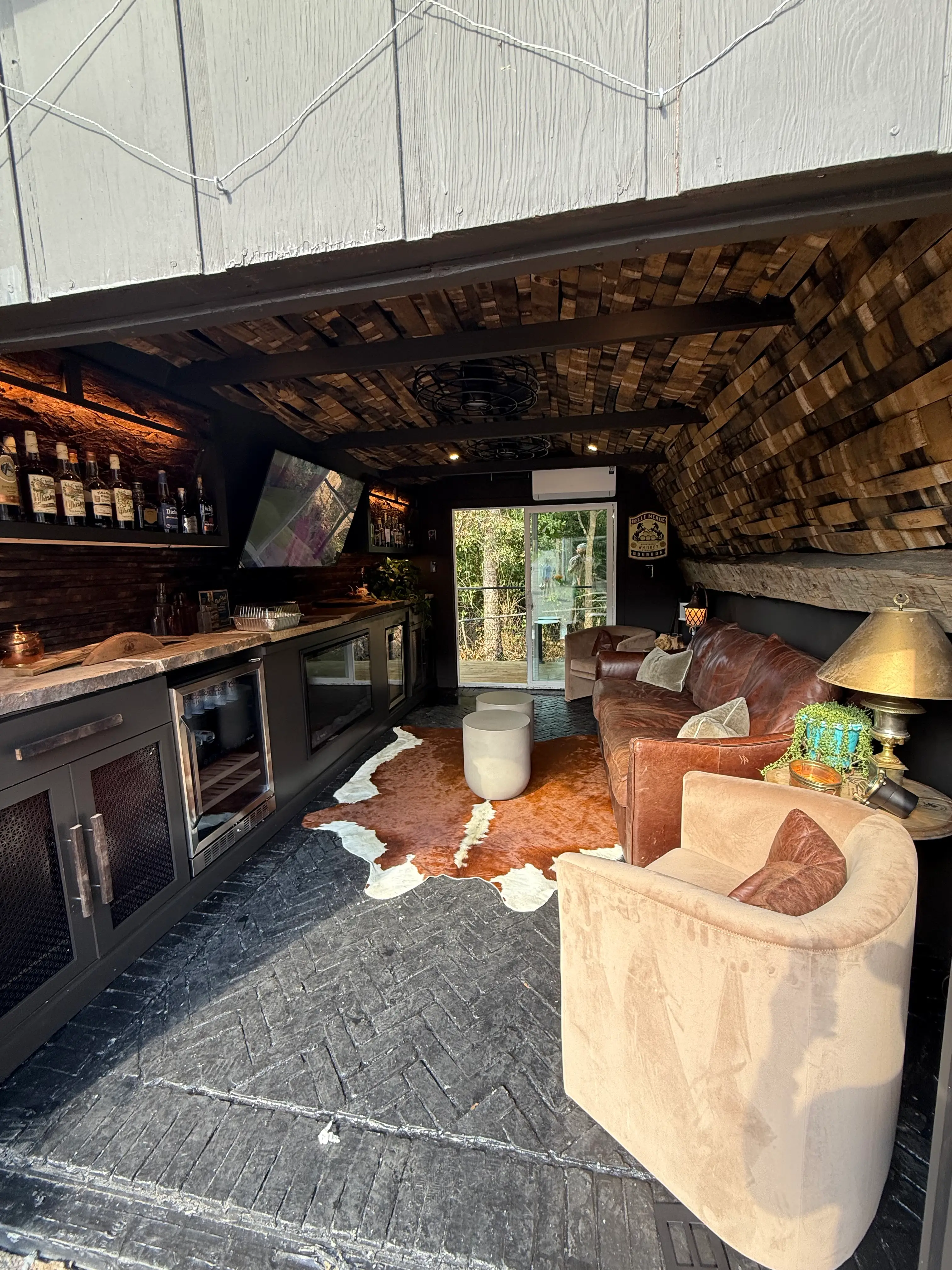 Inside the shed after its renovations.