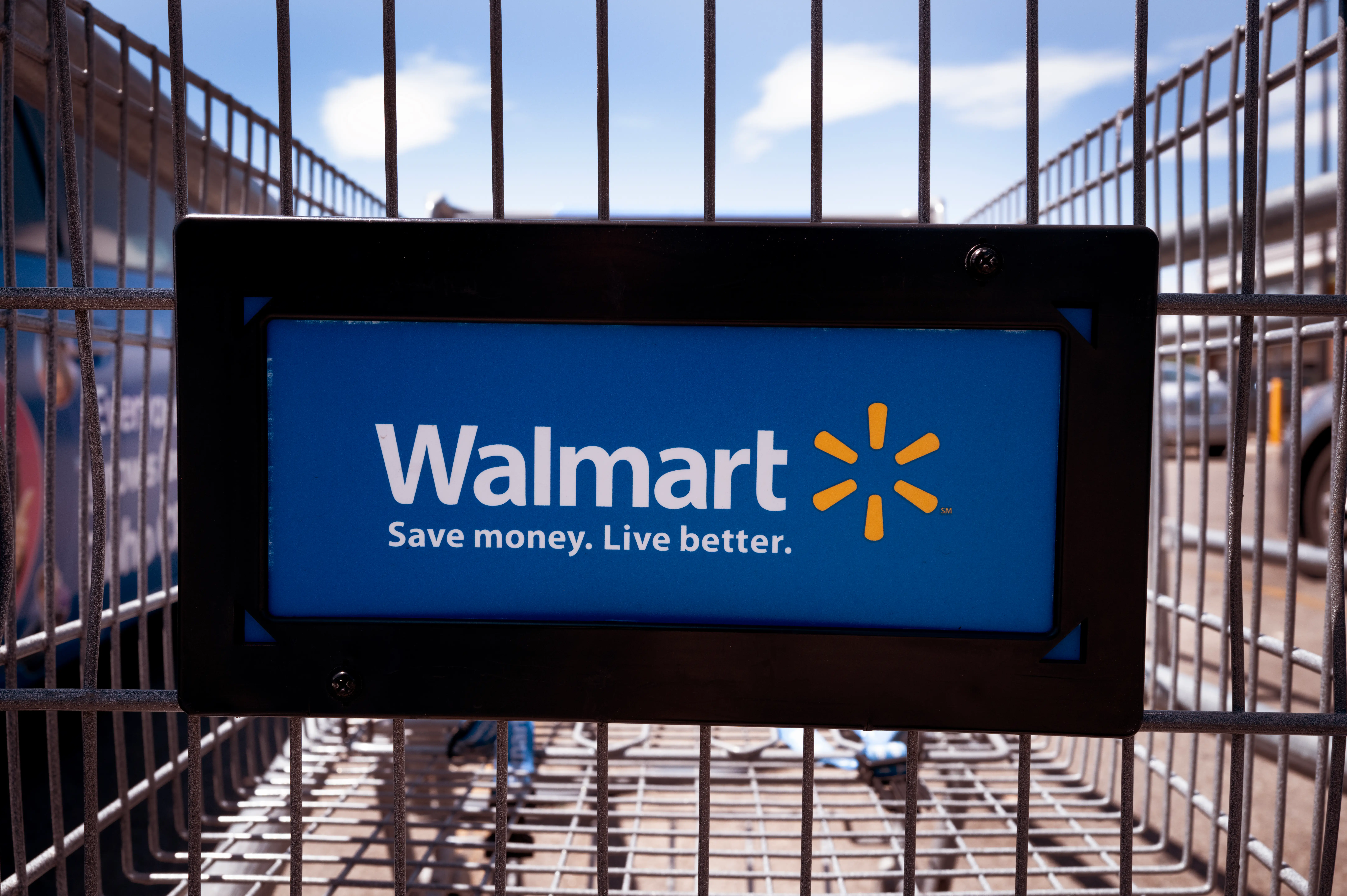 Walmart sign on basket
