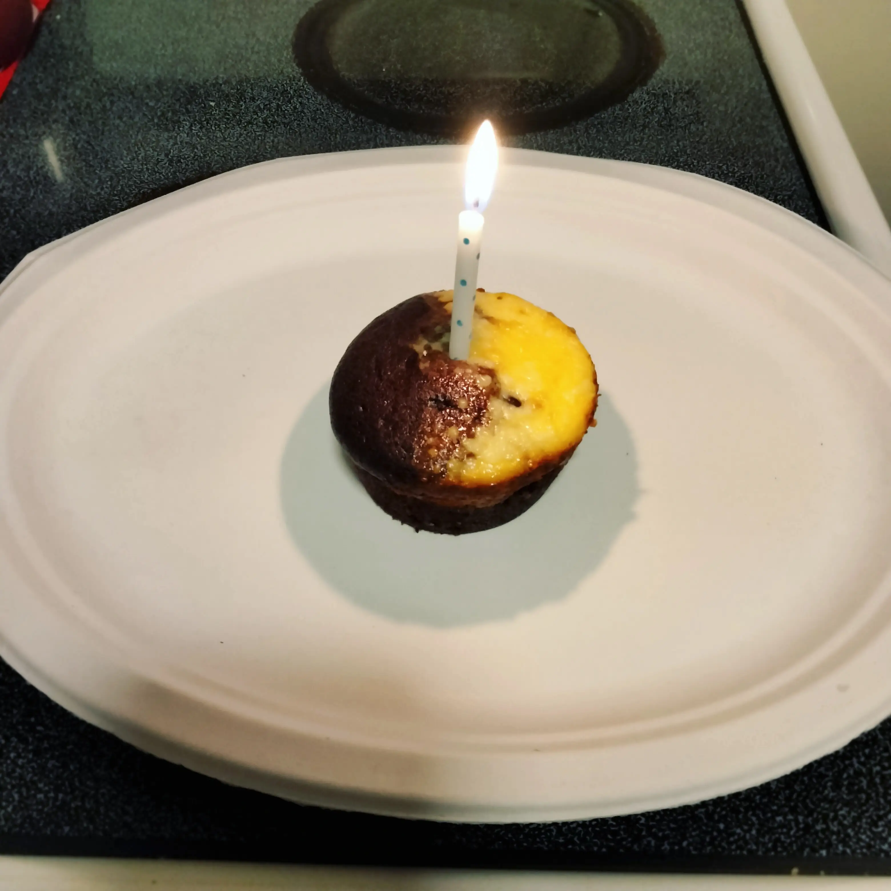 A cupcake the author and her daughter used to celebrate her late husband's birthday.