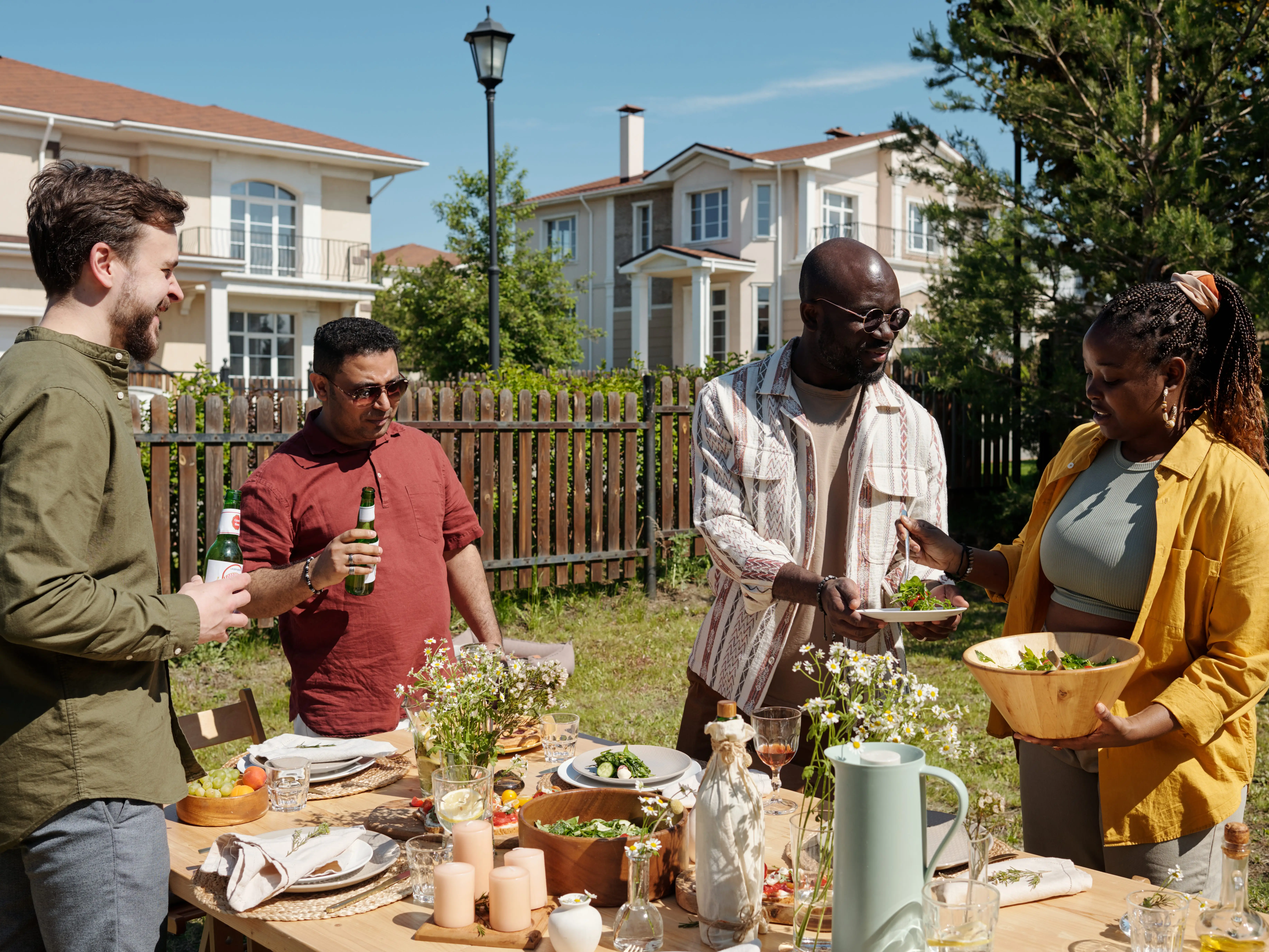 Family at a cookout barbecue