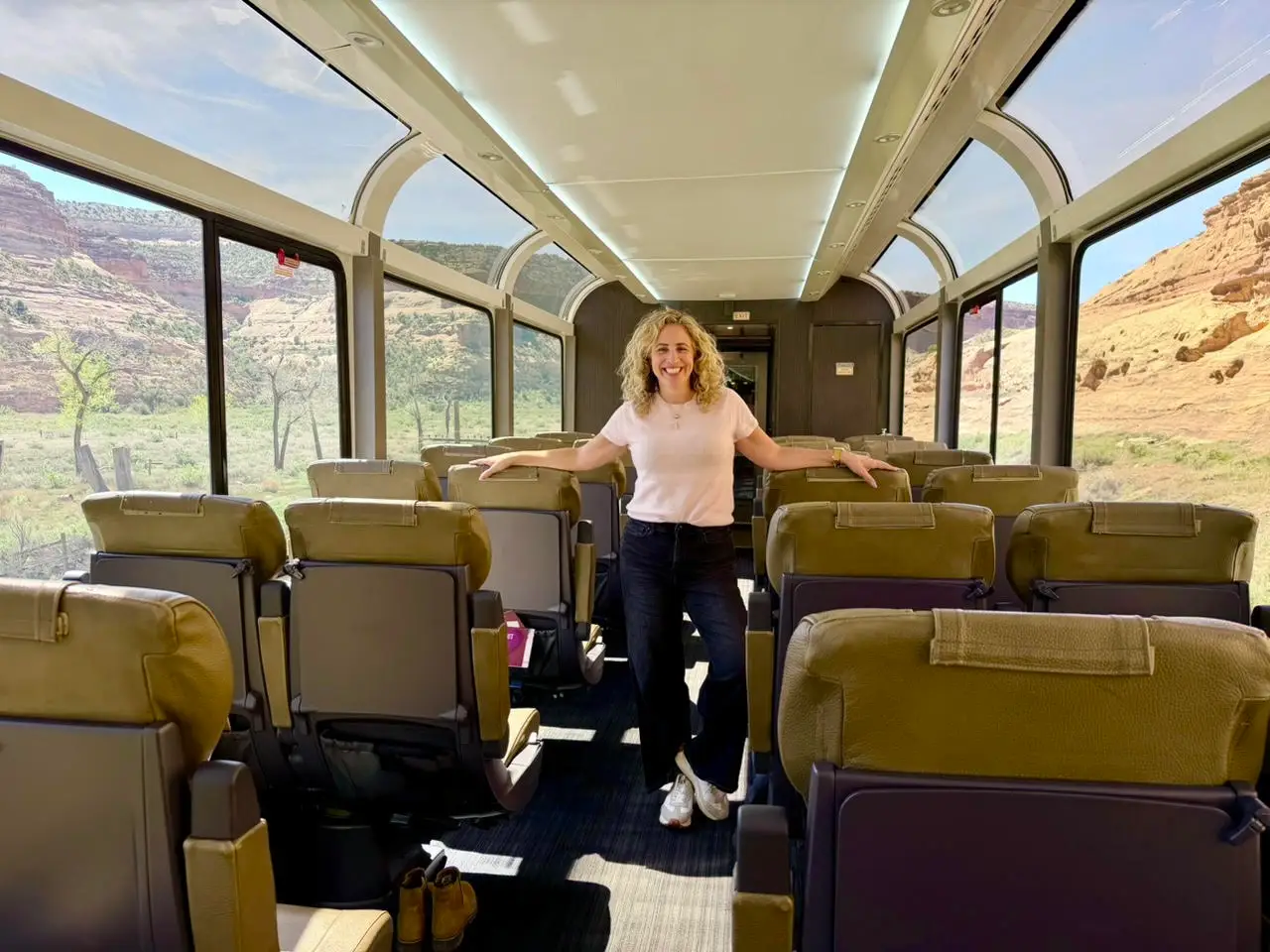 The author on board a train.