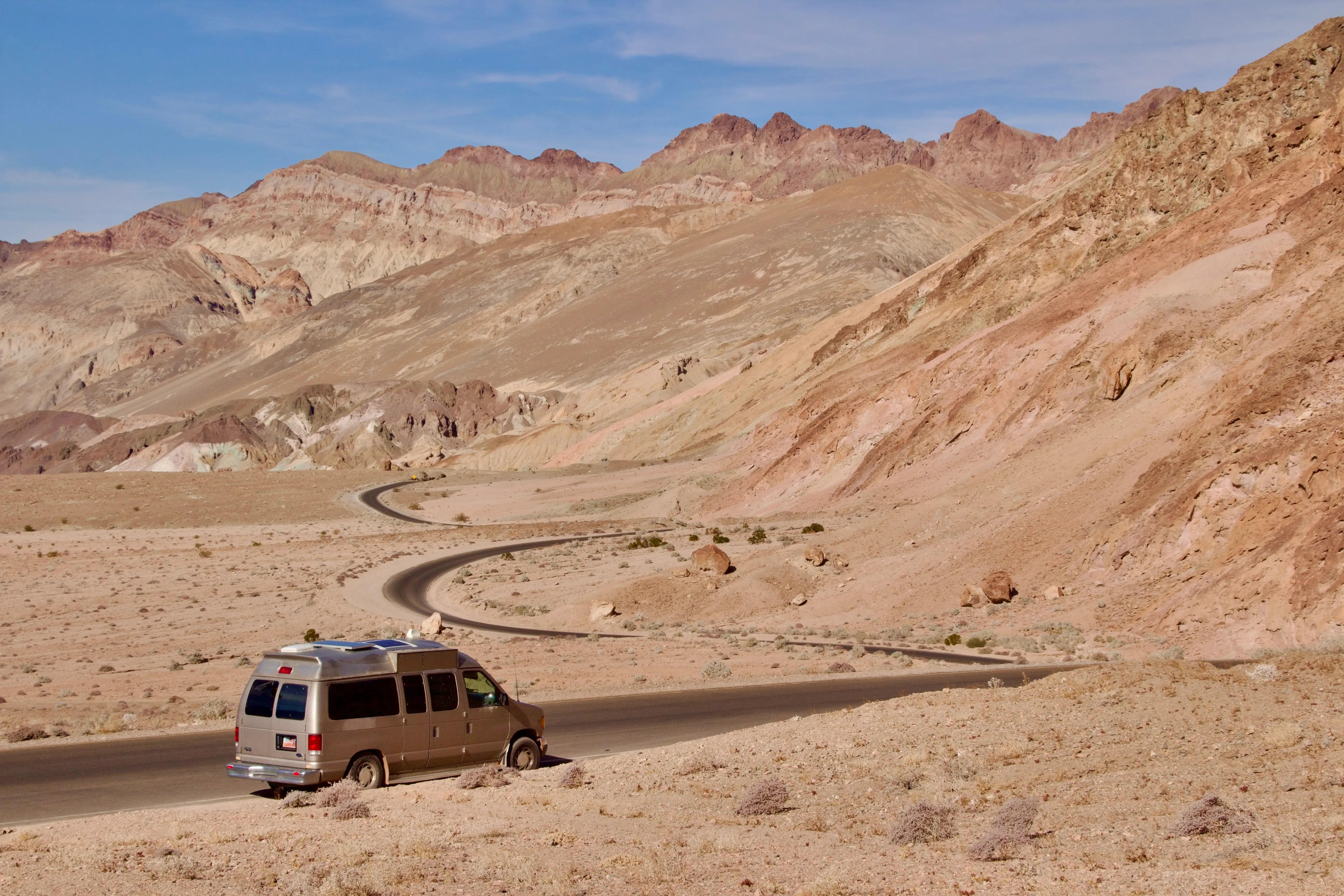 van driving in death valley