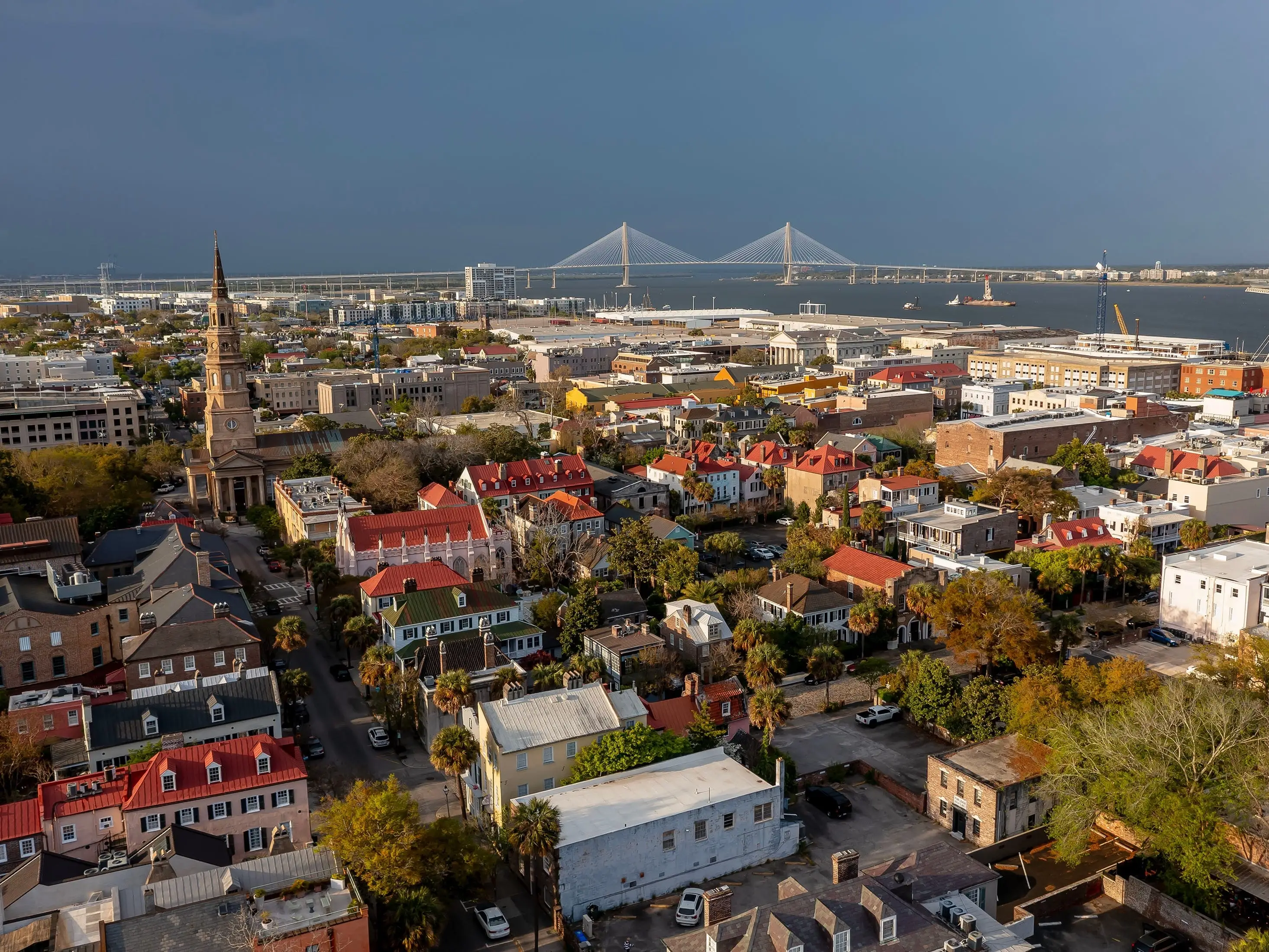 Aerial view of Charleston, South Carolina.