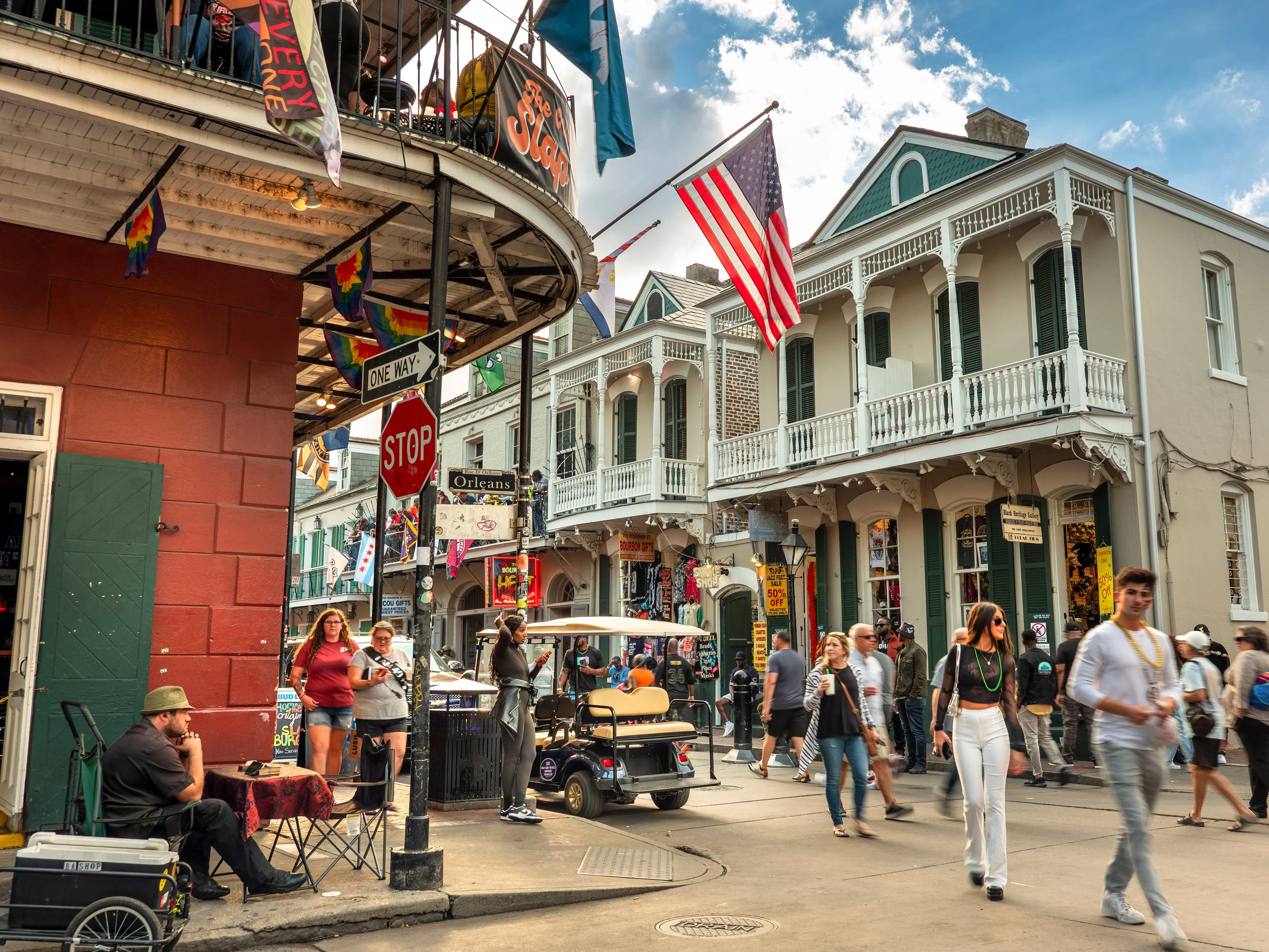 People walking in New Orleans, Louisiana.