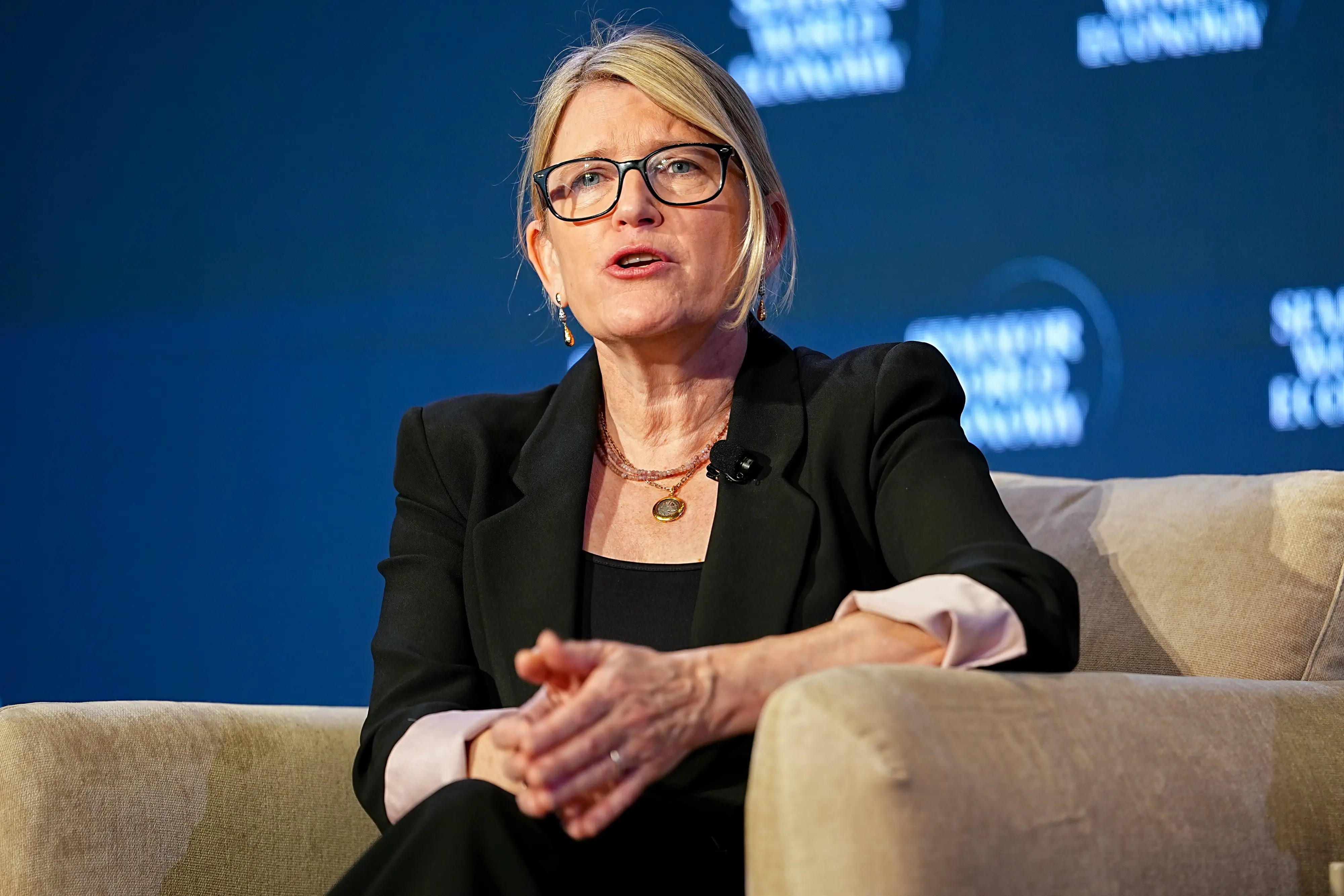 JetBlue CEO Joanna Geraghty at the Semafor World Economy Summit in April 2026.