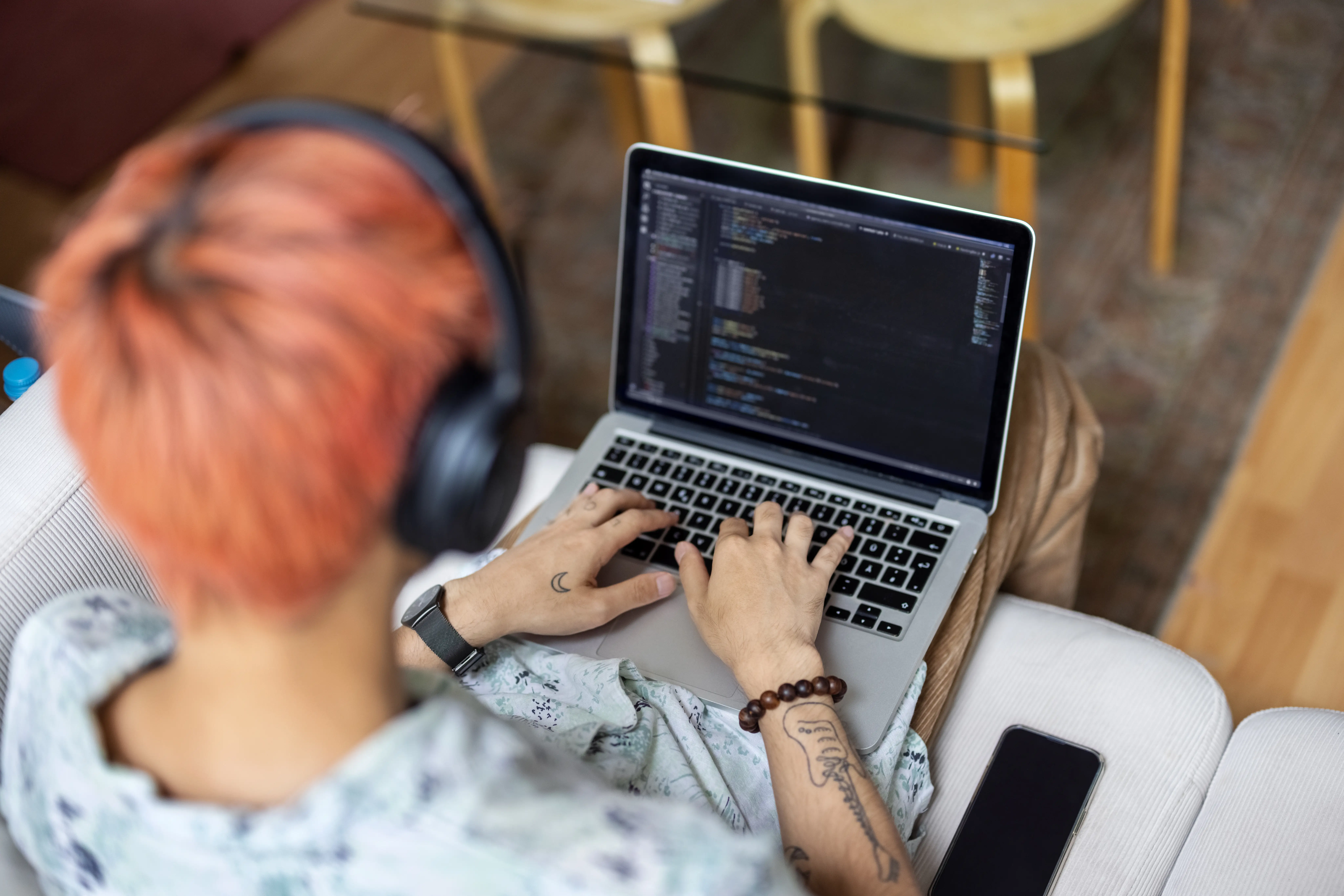 Young person on a computer