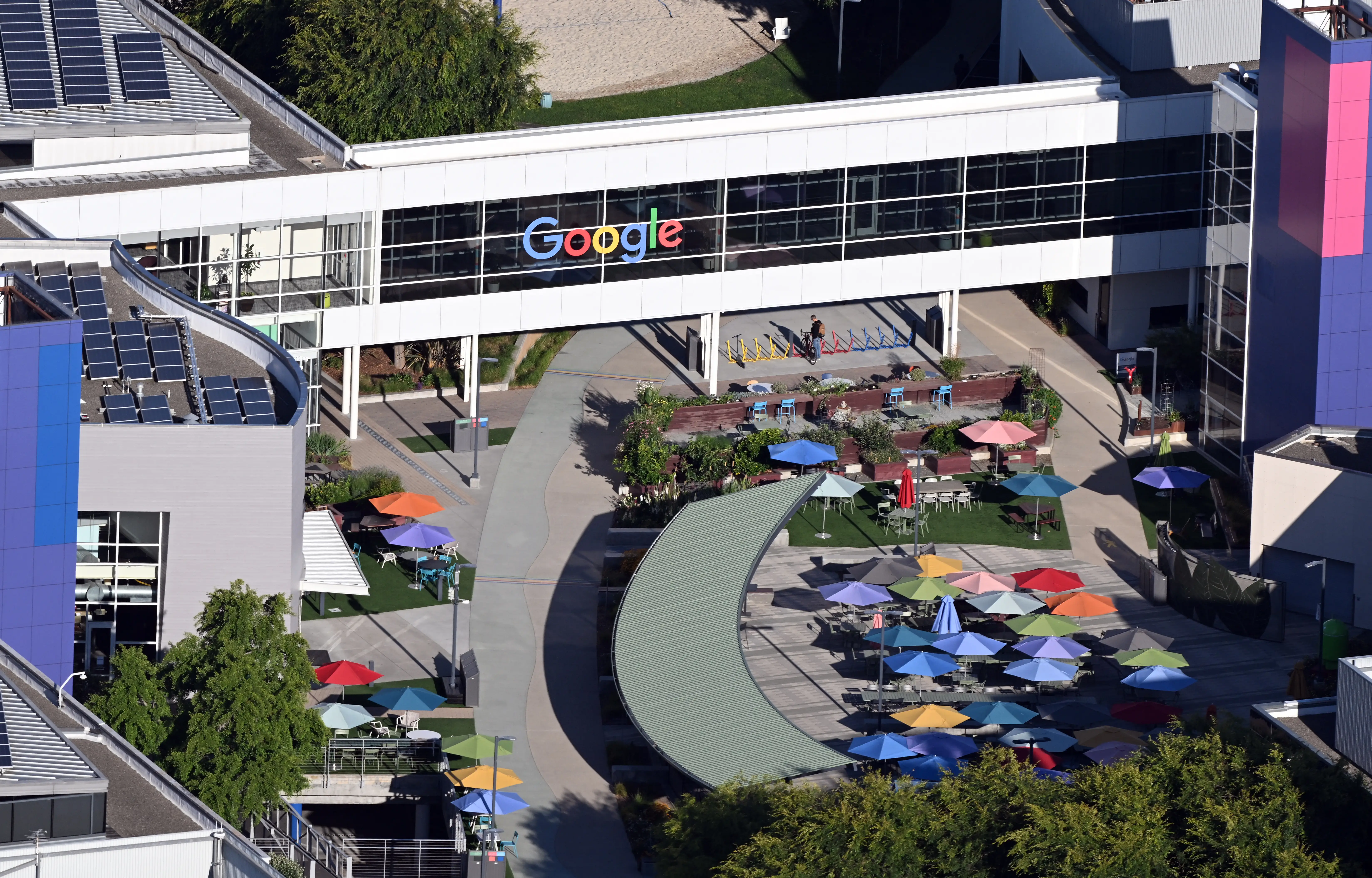 An aerial view shows Google's 